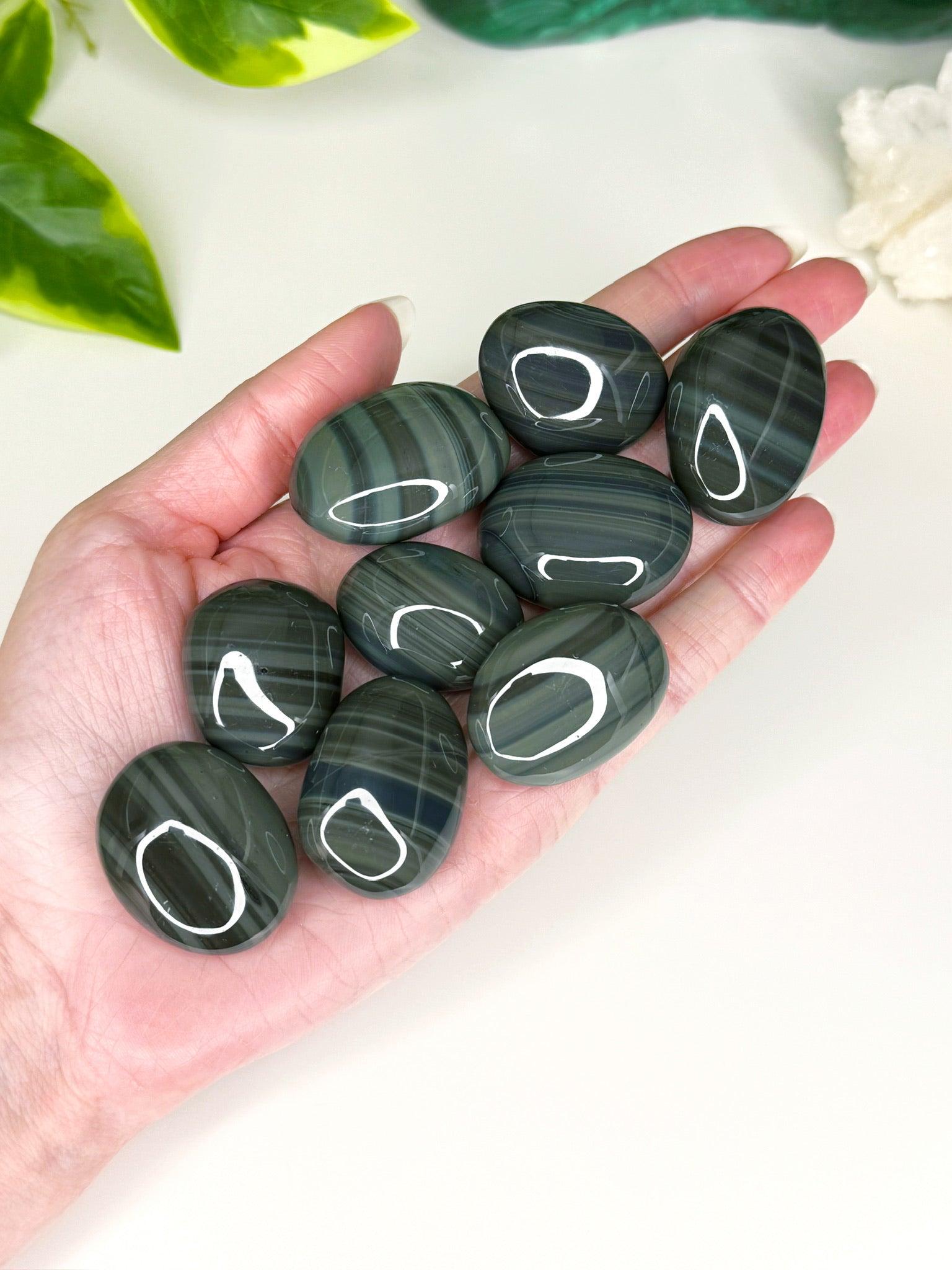 OBSIDIAN POCKET PEBBLE - Black Friday sale, black obsidian, emotional support, end of year sale, Friday the 13th, gold obsidian, gold sheen obsidian, grief gift bundle, holiday sale, mahogany obsidian, mercury rx, obsidian, palm stone, pebble, platinum obsidian, pocket crystal, pocket stone, protection gift bundle, rainbow obsidian, silver sheen obsidian, spiderweb obsidian, tumble, tumbled, tumbled stone, velvet obsidian - The Mineral Maven
