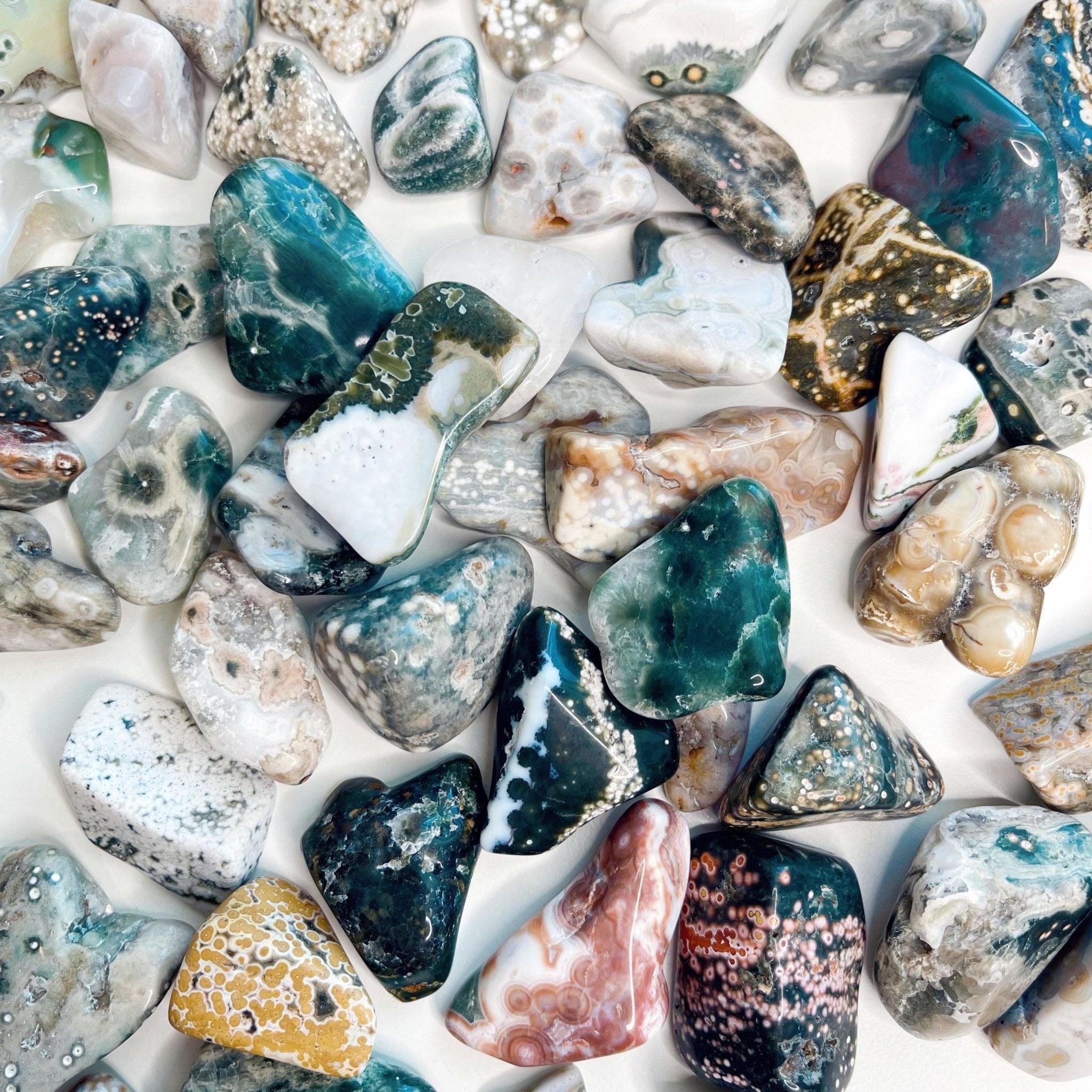OCEAN JASPER TUMBLE - 33 bday, Black Friday sale, bulk, cancer season, emotional support, end of year sale, flash sale, holiday sale, jasper, new year sale, ocean jasper, pocket crystal, spring equinox, tumble, tumbled, tumbles - The Mineral Maven