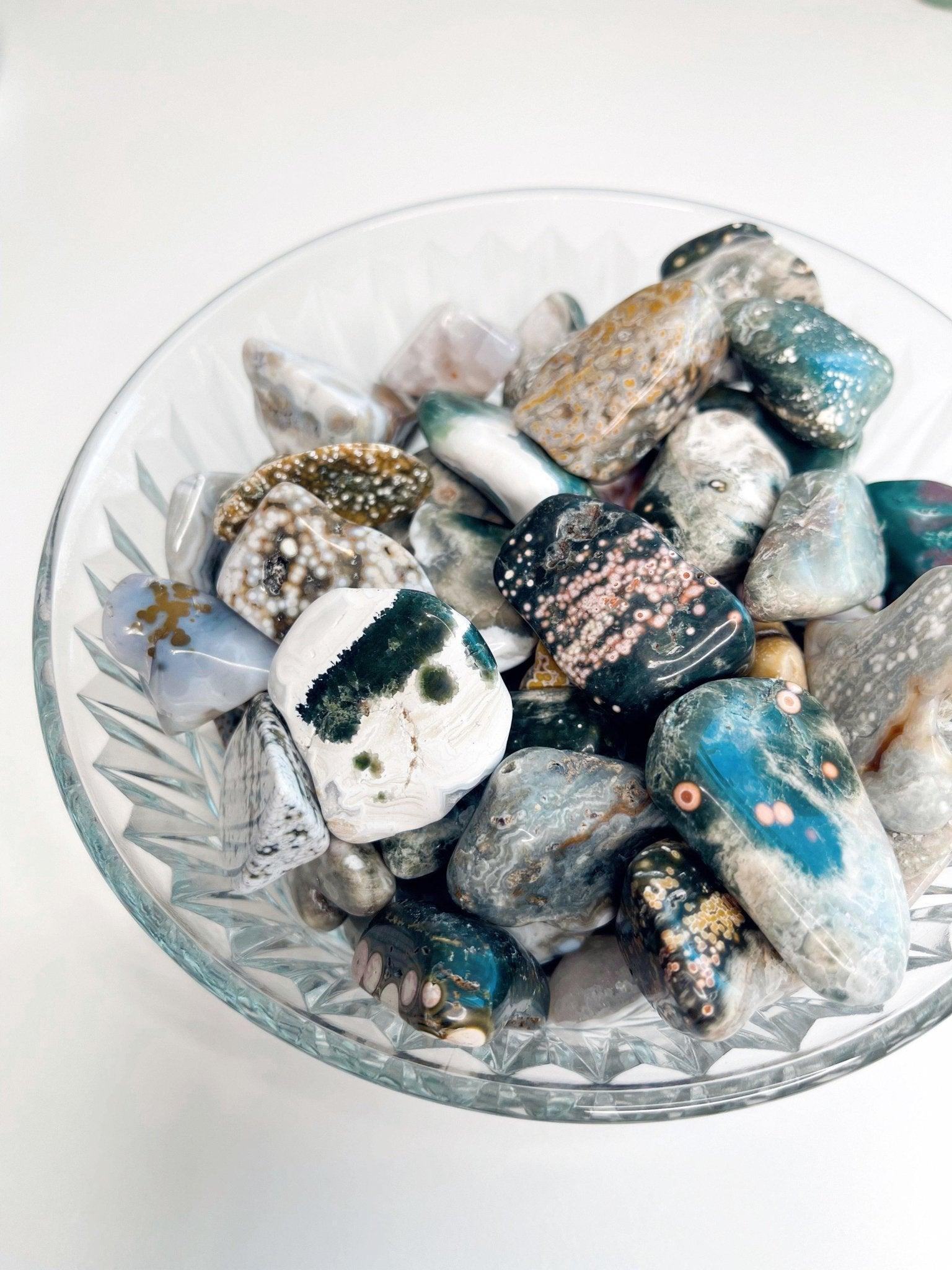 OCEAN JASPER TUMBLE - 33 bday, Black Friday sale, bulk, cancer season, emotional support, end of year sale, flash sale, holiday sale, jasper, new year sale, ocean jasper, pocket crystal, spring equinox, tumble, tumbled, tumbles - The Mineral Maven