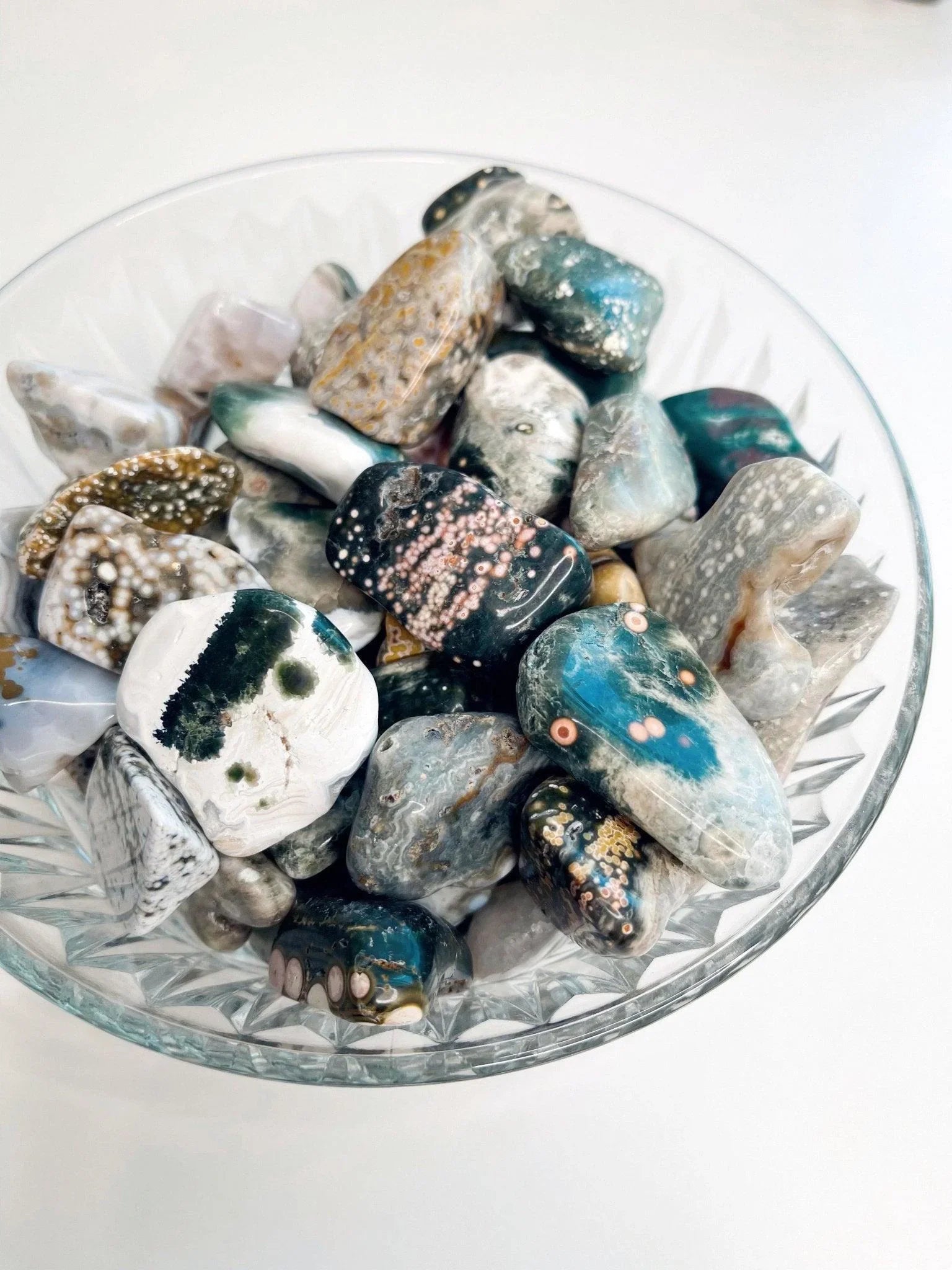 OCEAN JASPER TUMBLE - 33 bday, Black Friday sale, bulk, cancer season, emotional support, end of year sale, flash sale, holiday sale, jasper, new year sale, ocean jasper, pocket crystal, spring equinox, tumble, tumbled, tumbles - The Mineral Maven