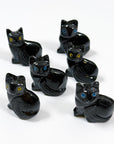 ONYX CAT (SMALL) - black onyx, cat, crystal critter, new critter drop, onyx, polished, polished stone - The Mineral Maven