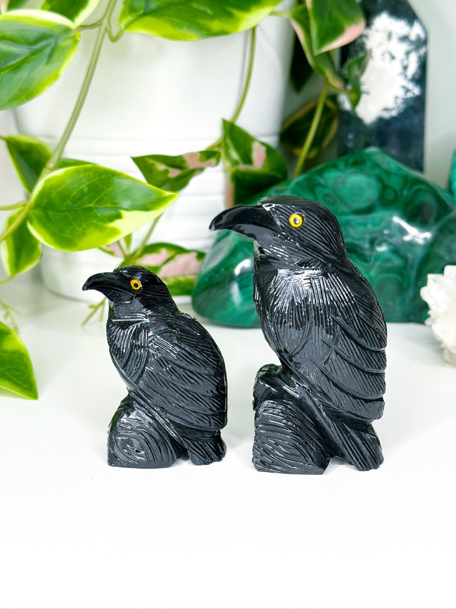 ONYX RAVEN - black onyx, crow, crystal critter, new critter drop, onyx, polished, polished stone, raven - The Mineral Maven