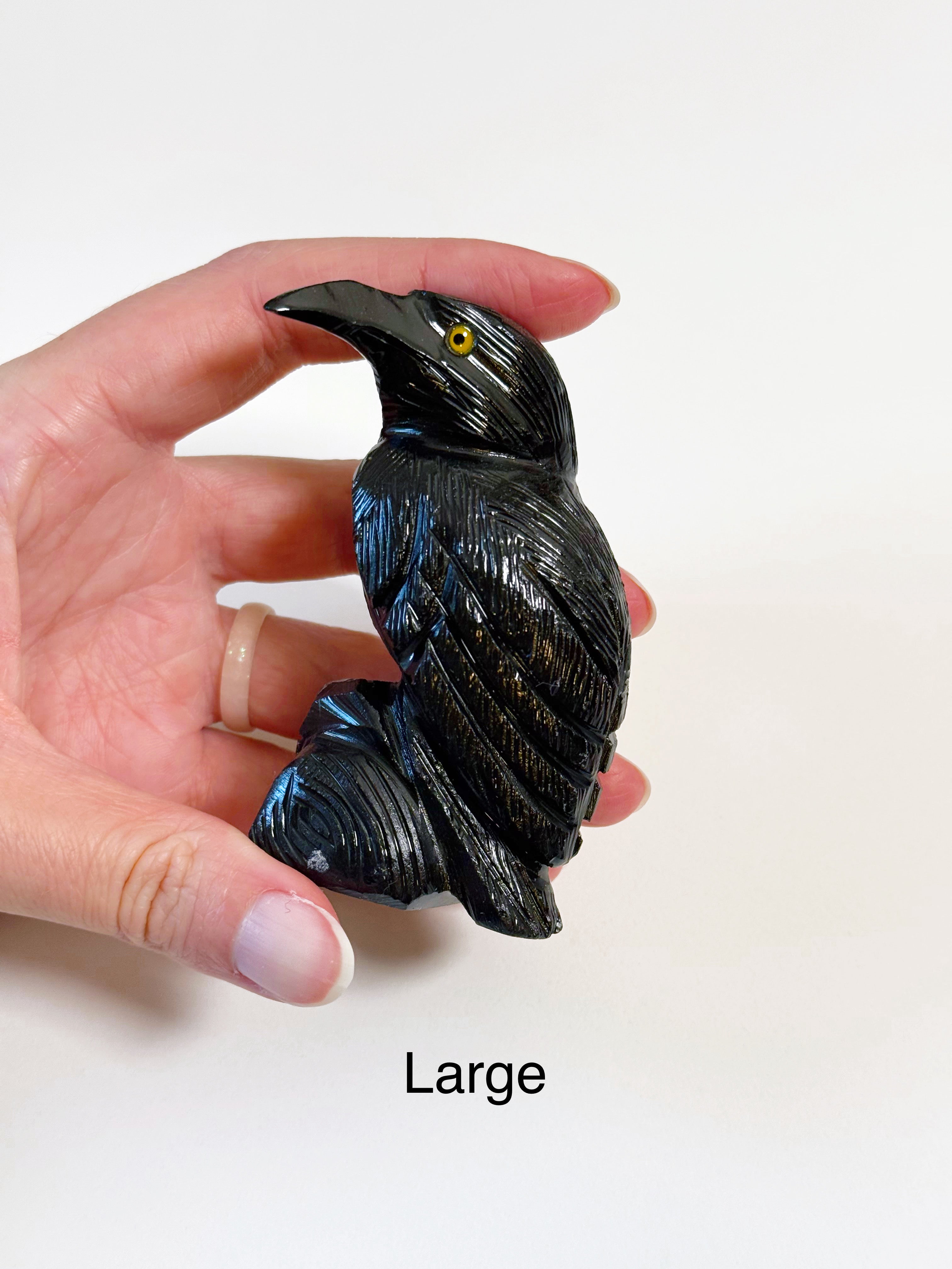 ONYX RAVEN - black onyx, crow, crystal critter, new critter drop, onyx, polished, polished stone, raven - The Mineral Maven