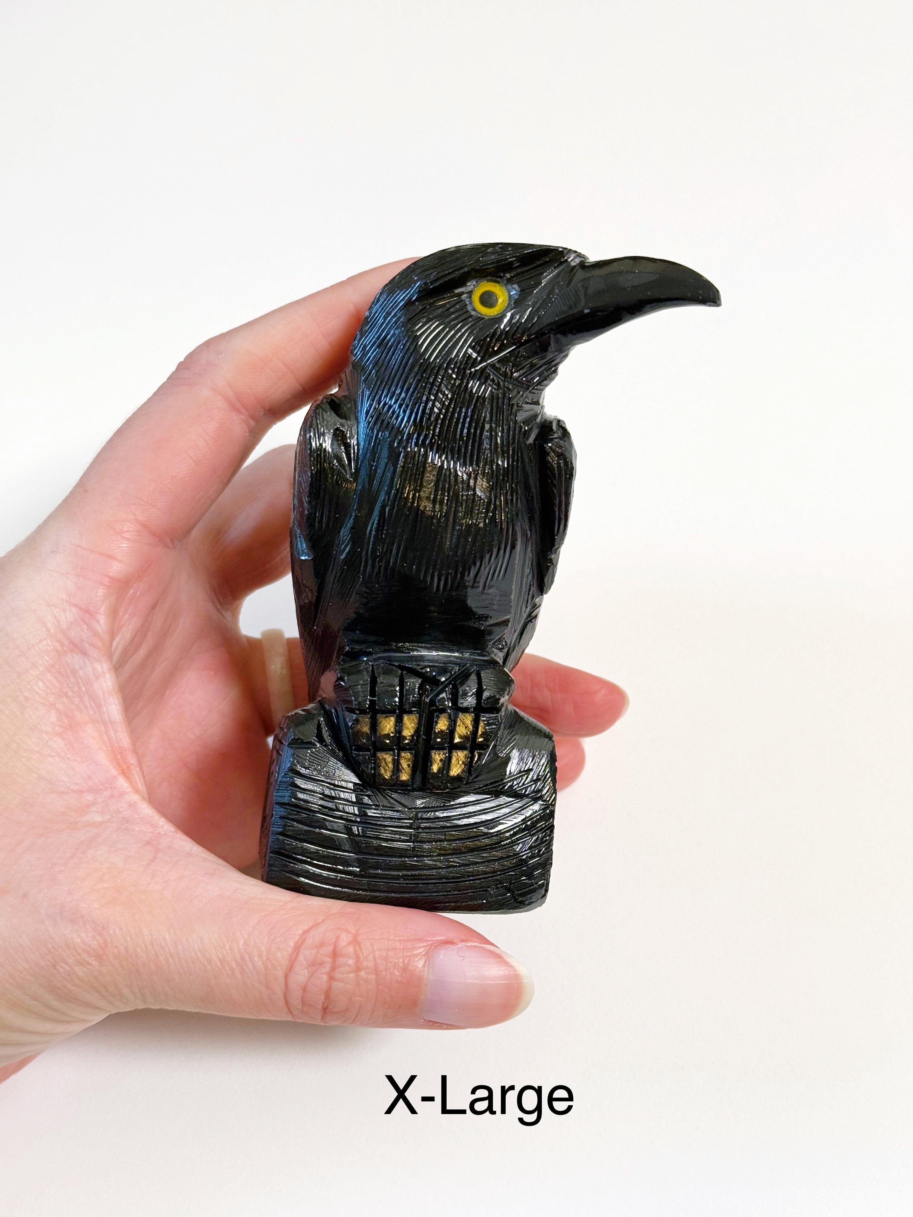 ONYX RAVEN - black onyx, crow, crystal critter, new critter drop, onyx, polished, polished stone, raven - The Mineral Maven
