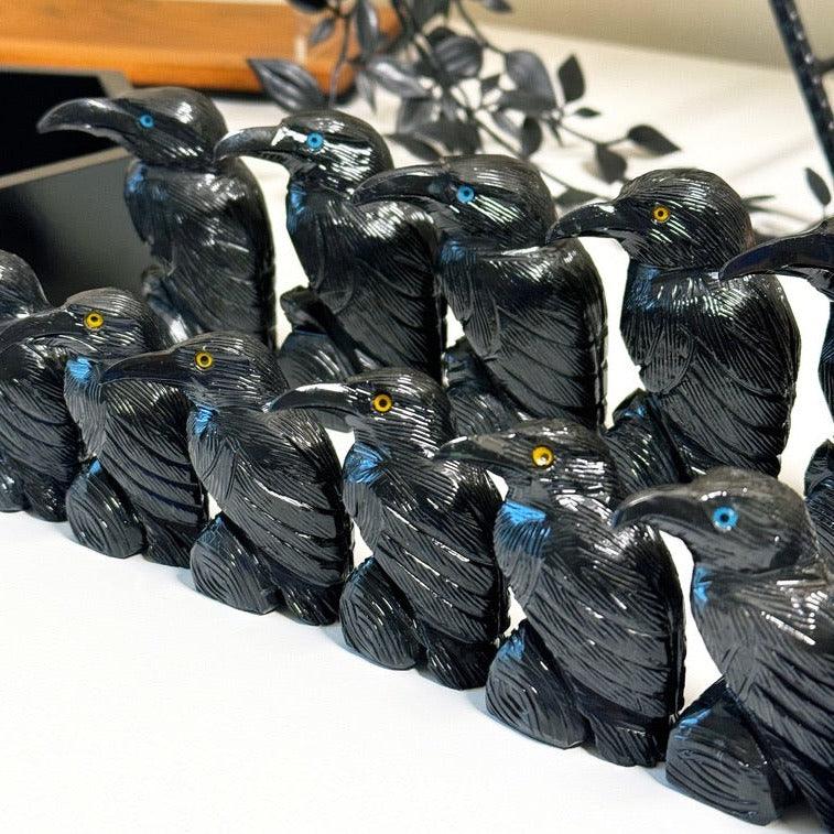 ONYX RAVEN - black onyx, crow, crystal critter, new critter drop, onyx, polished, polished stone, raven - The Mineral Maven