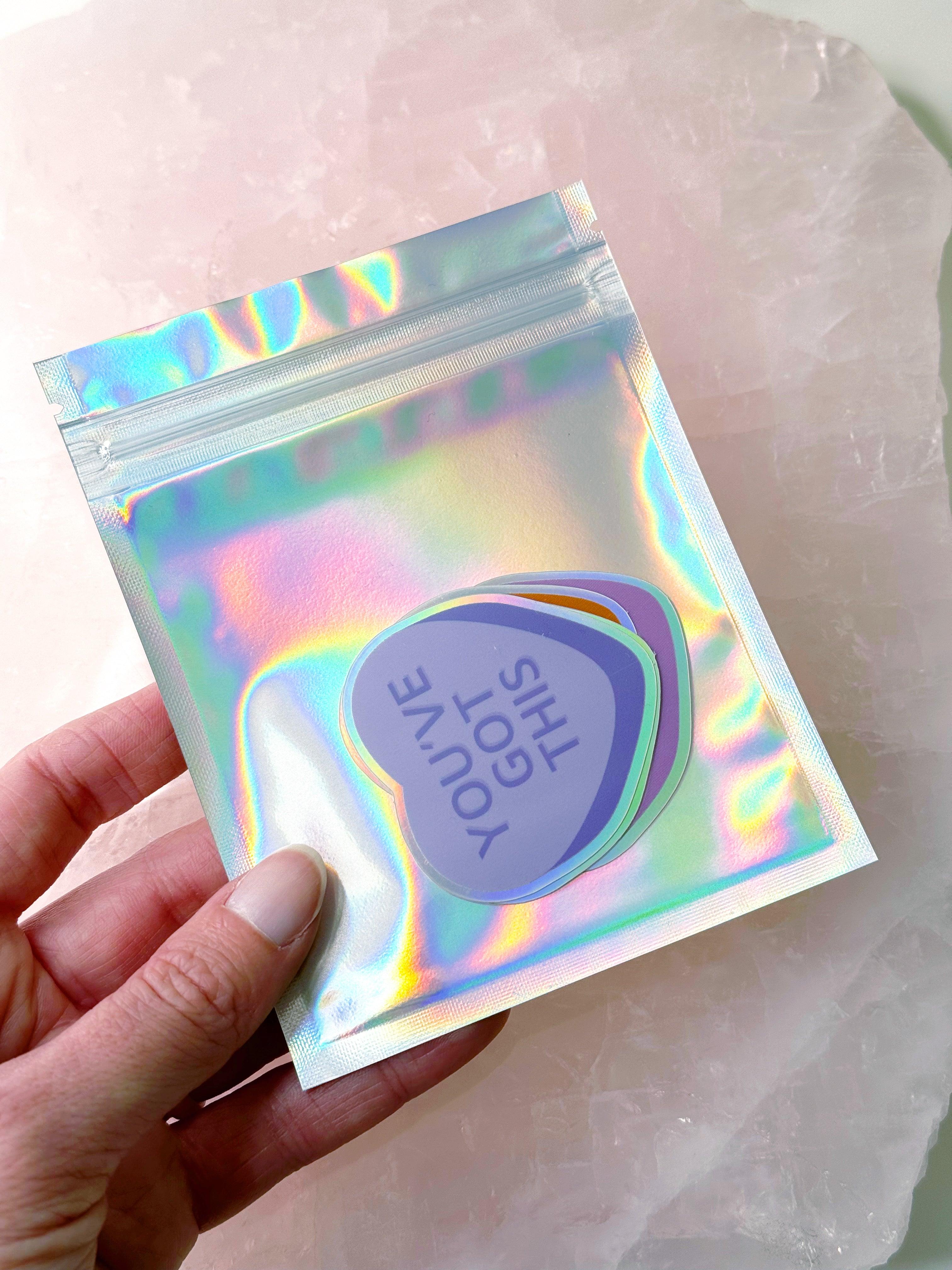 OOPS HEART STICKER 4-PACK *DISCOUNTED* - Black Friday sale, energy tool, heart sticker, merch, sticker, valentines vibes - The Mineral Maven