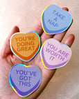 OOPS HEART STICKER 4-PACK *DISCOUNTED* - energy tool, merch, sticker, valentines vibes - The Mineral Maven
