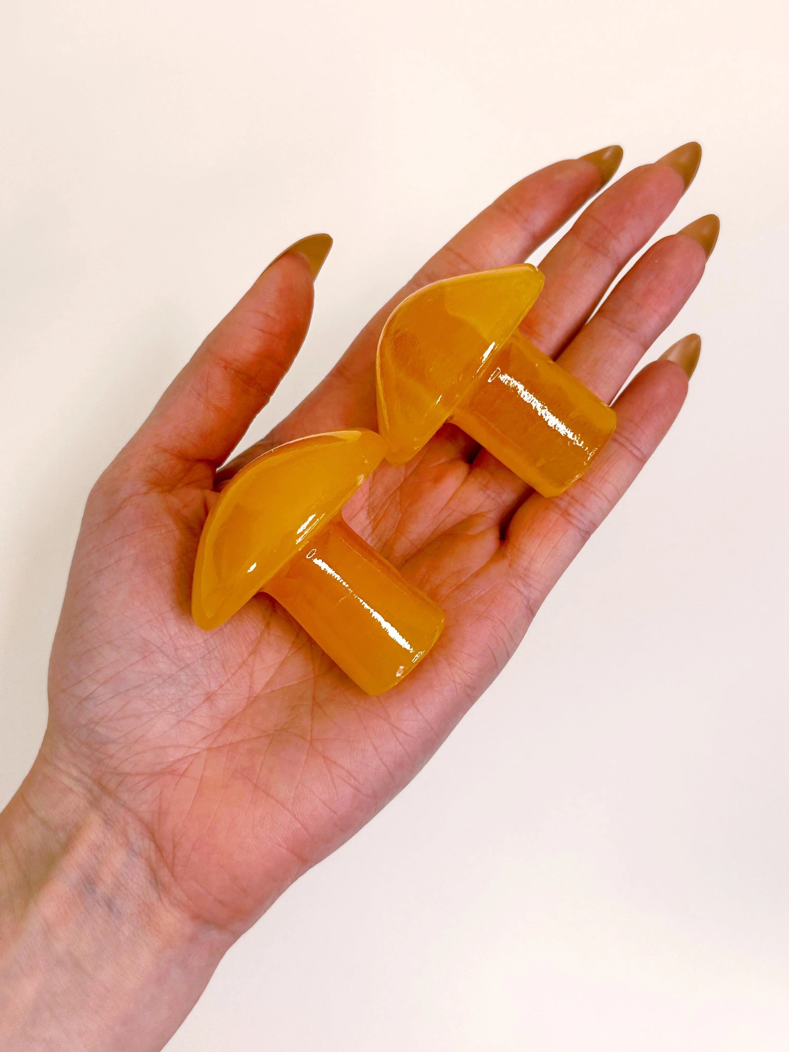 ORANGE CALCITE MUSHROOM - 33 bday, calcite, crystal mushroom, holiday sale, mushroom, new year new crystals, orange calcite, polished stone - The Mineral Maven