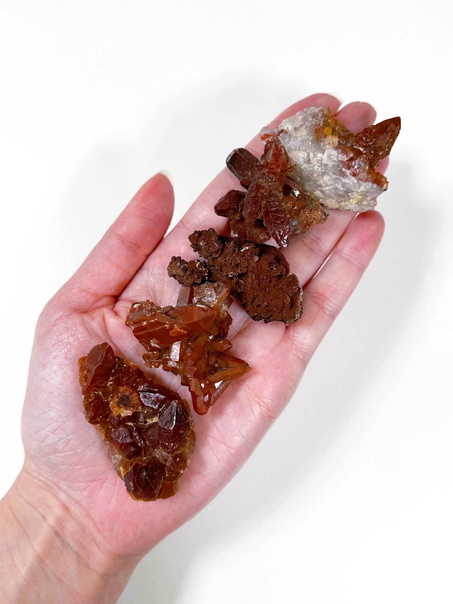 'OXBLOOD' HEMATITE IN QUARTZ CLUSTER - Main Image