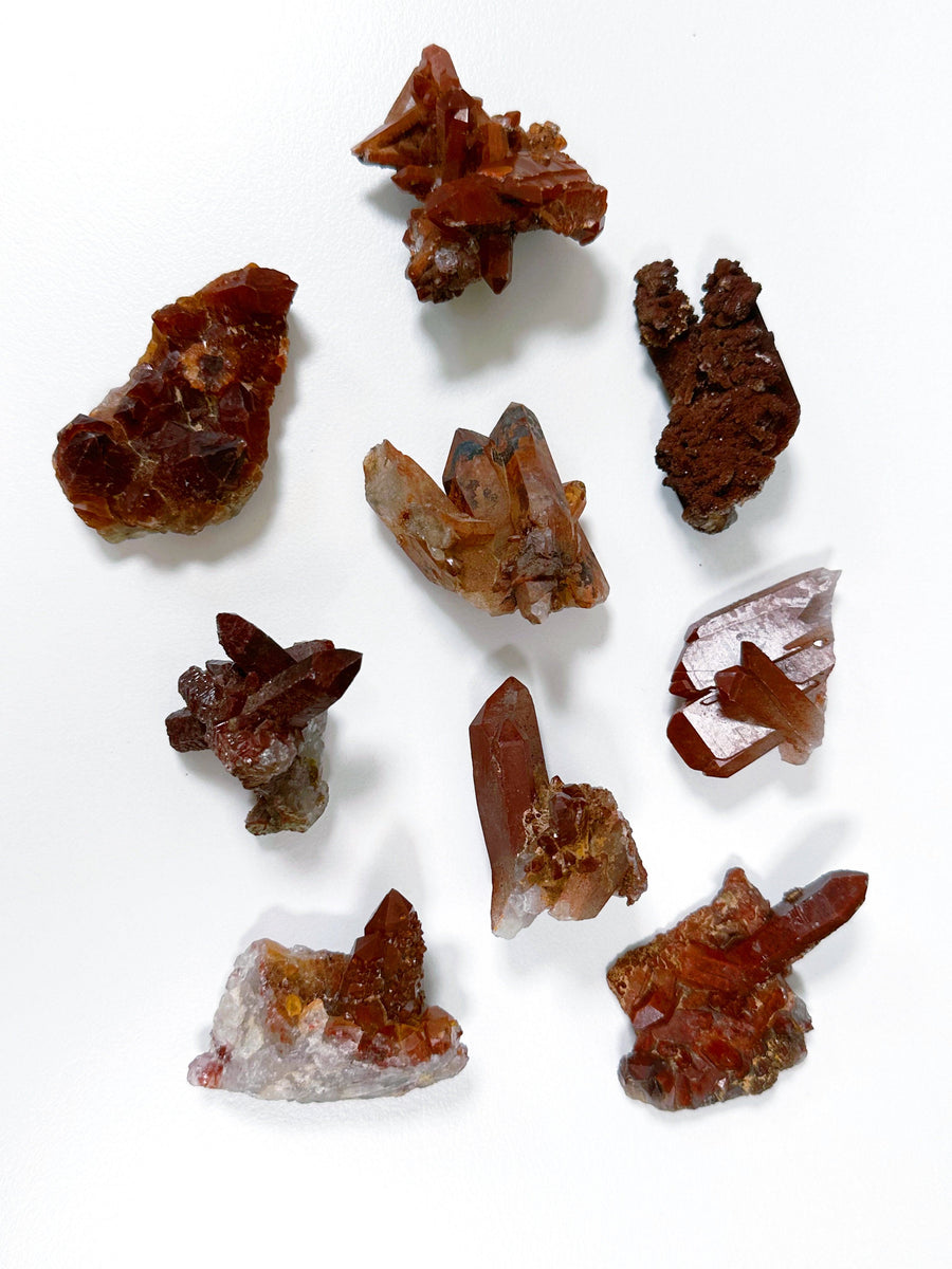 'OXBLOOD' HEMATITE IN QUARTZ CLUSTER - hematite, hematite in quartz, hematoid quartz, oxblood hematite in quartz, quartz cluster, raw crystal, raw point, raw stone, recently added, rough crystal, Rough Stone - The Mineral Maven