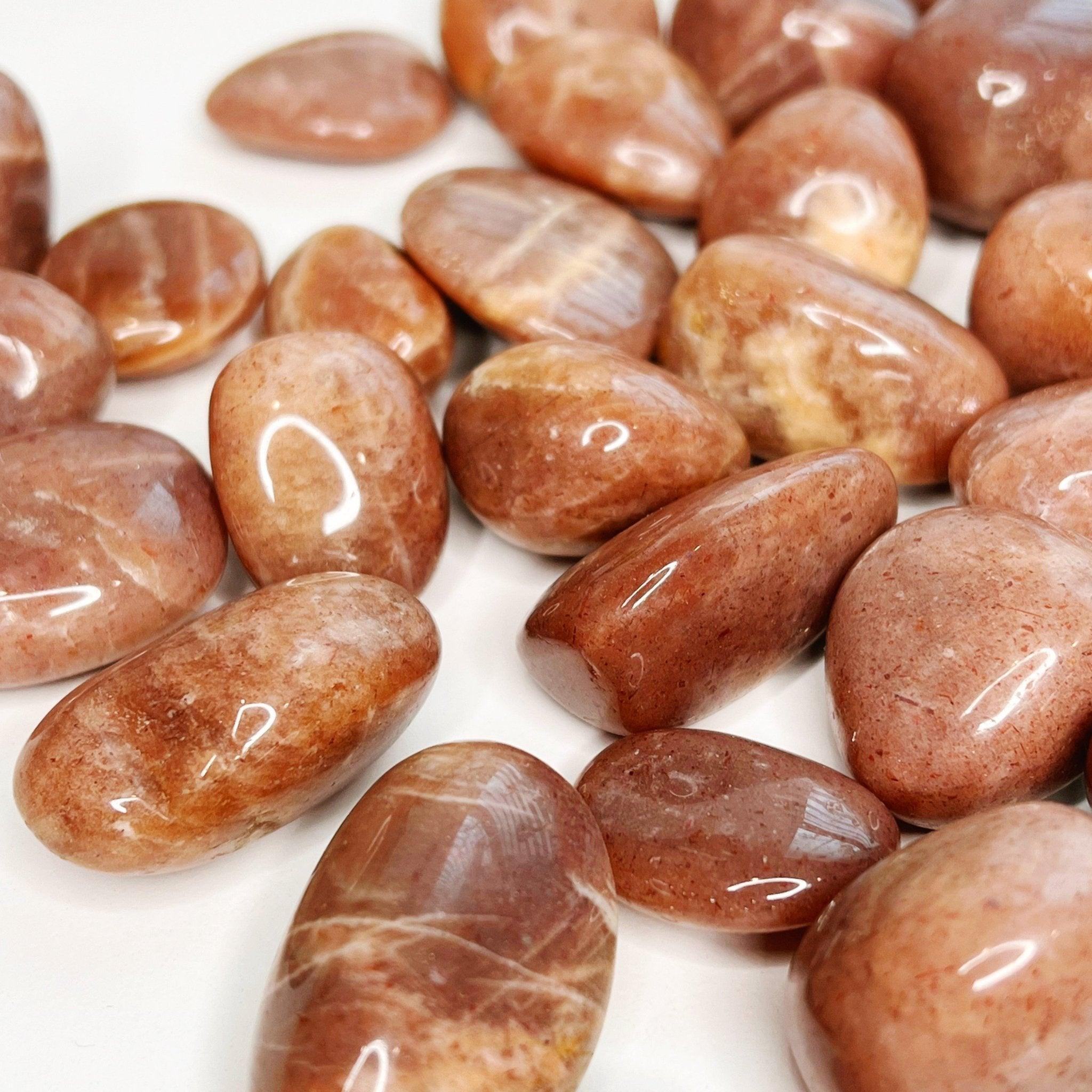 PEACH MOONSTONE/SUNSTONE TUMBLE - 2025 vibes, 33 bday, abundance gift bundle, Black Friday sale, career, confetti sunstone, emotional support, end of year sale, fertility, golden sunstone, good luck + abundance, holiday sale, Leo szn, moonstone, new year sale, peach moonstone, pocket crystal, pocket stone, solar eclipse, spring equinox, spring things, sunstone, tumble - The Mineral Maven