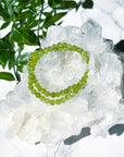 PERIDOT (FACETED) 5mm - HANDMADE CRYSTAL BRACELET - 5mm, abundance gift bundle, bracelet, crystal bracelet, earth, faceted, green, handmade bracelet, jewelry, joy gift bundle, leo, leo stack, market bracelet, mini, mini update, peridot, recently added, springtime, transform gift bundle, vernal vibes, Wearable - The Mineral Maven