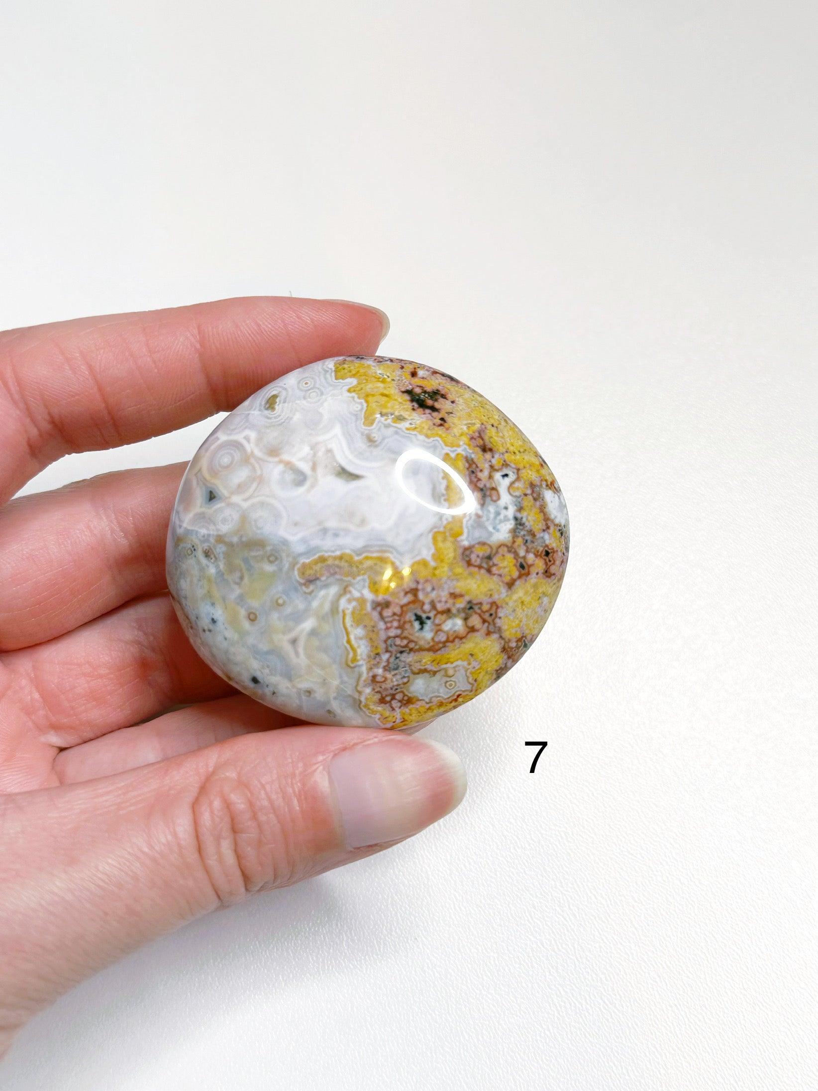 PICK YOUR OWN: 8TH VEIN OCEAN JASPER PALM STONE (1ST QUALITY) - 8th vein, ocean jasper, palm stone, palmstone, recently added - The Mineral Maven