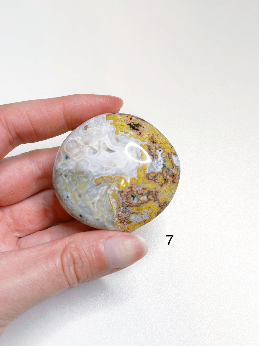 PICK YOUR OWN: 8TH VEIN OCEAN JASPER PALM STONE (1ST QUALITY) - 8th vein, ocean jasper, palm stone, palmstone, recently added - The Mineral Maven