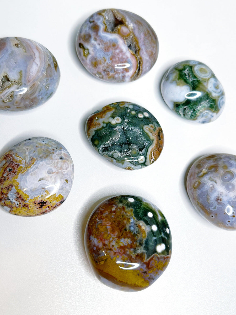 PICK YOUR OWN: 8TH VEIN OCEAN JASPER PALM STONE (1ST QUALITY) - 8th vein, ocean jasper, palm stone, palmstone, recently added - The Mineral Maven