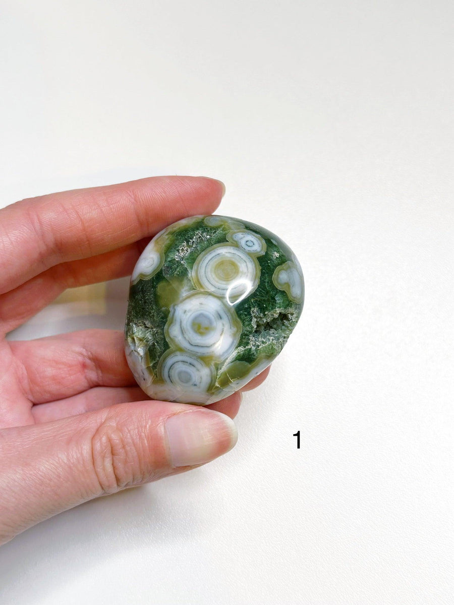 PICK YOUR OWN: 8TH VEIN OCEAN JASPER PALM STONE (1ST QUALITY) - 8th vein, ocean jasper, palm stone, palmstone, recently added - The Mineral Maven