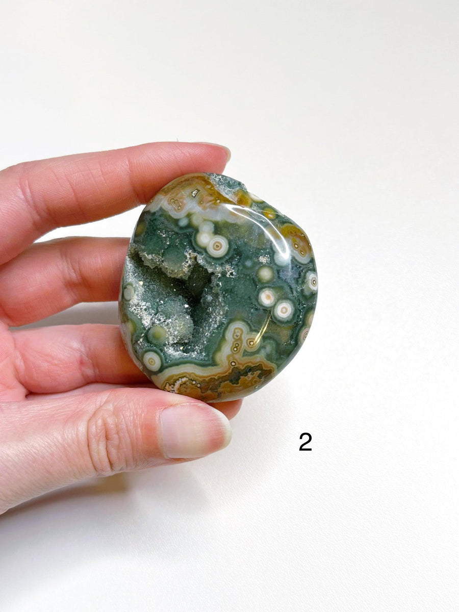 PICK YOUR OWN: 8TH VEIN OCEAN JASPER PALM STONE (1ST QUALITY) - 8th vein, ocean jasper, palm stone, palmstone, recently added - The Mineral Maven