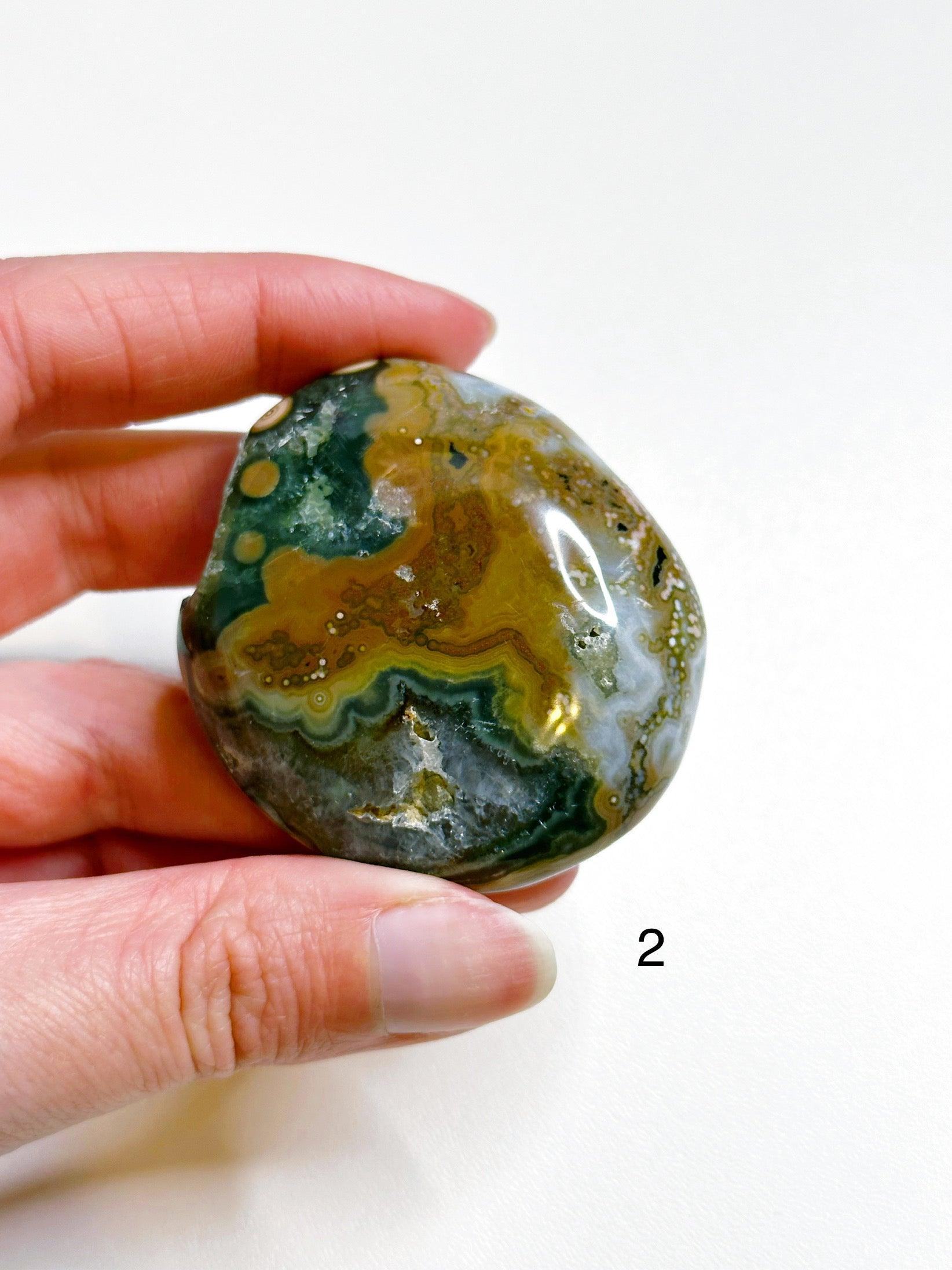 PICK YOUR OWN: 8TH VEIN OCEAN JASPER PALM STONE (1ST QUALITY) - 8th vein, ocean jasper, palm stone, palmstone, recently added - The Mineral Maven