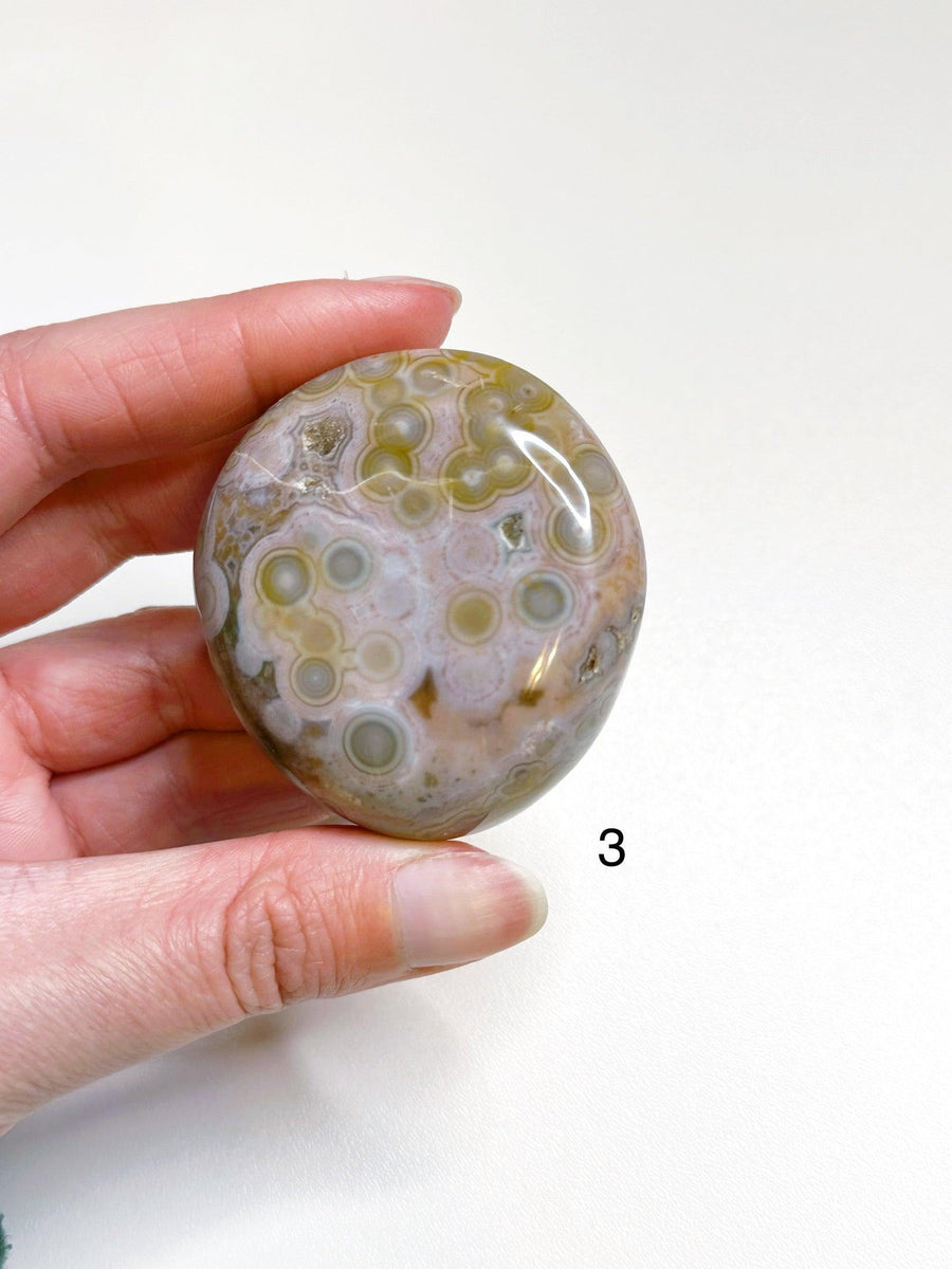 PICK YOUR OWN: 8TH VEIN OCEAN JASPER PALM STONE (1ST QUALITY) - 8th vein, ocean jasper, palm stone, palmstone, recently added - The Mineral Maven