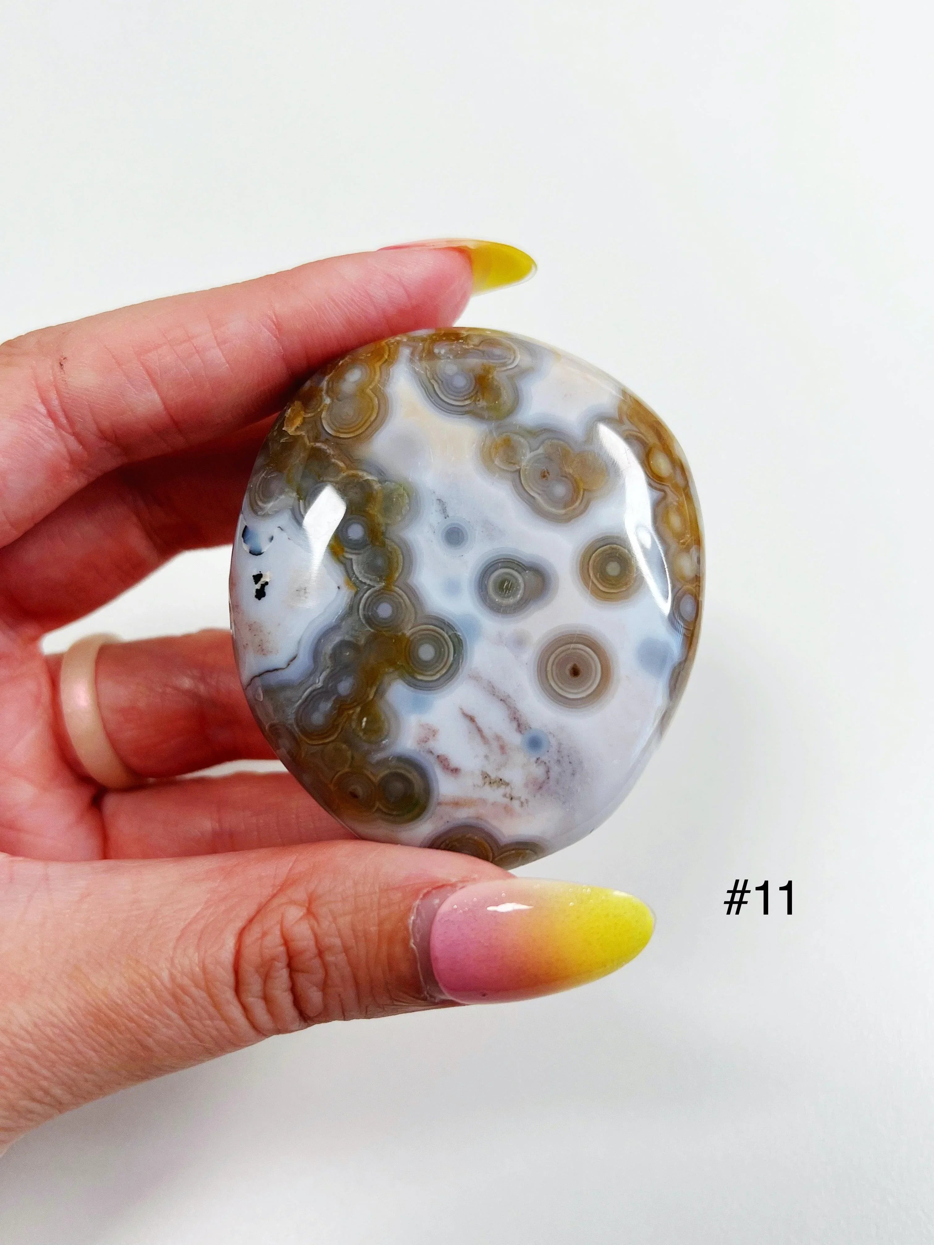 8TH VEIN OCEAN JASPER PALM STONE (EXTRA GRADE) - The Mineral Maven
