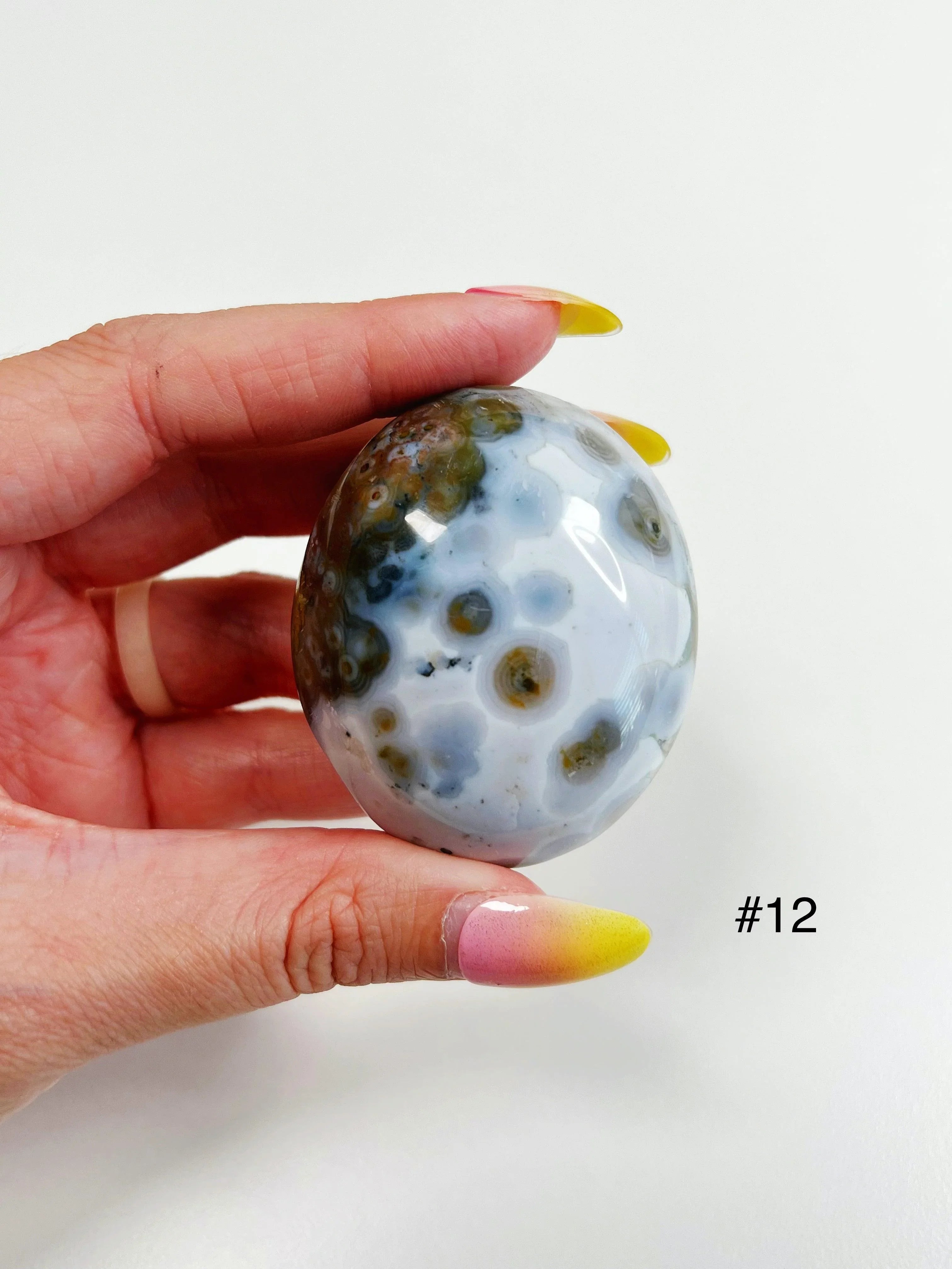 8TH VEIN OCEAN JASPER PALM STONE (EXTRA GRADE) - The Mineral Maven