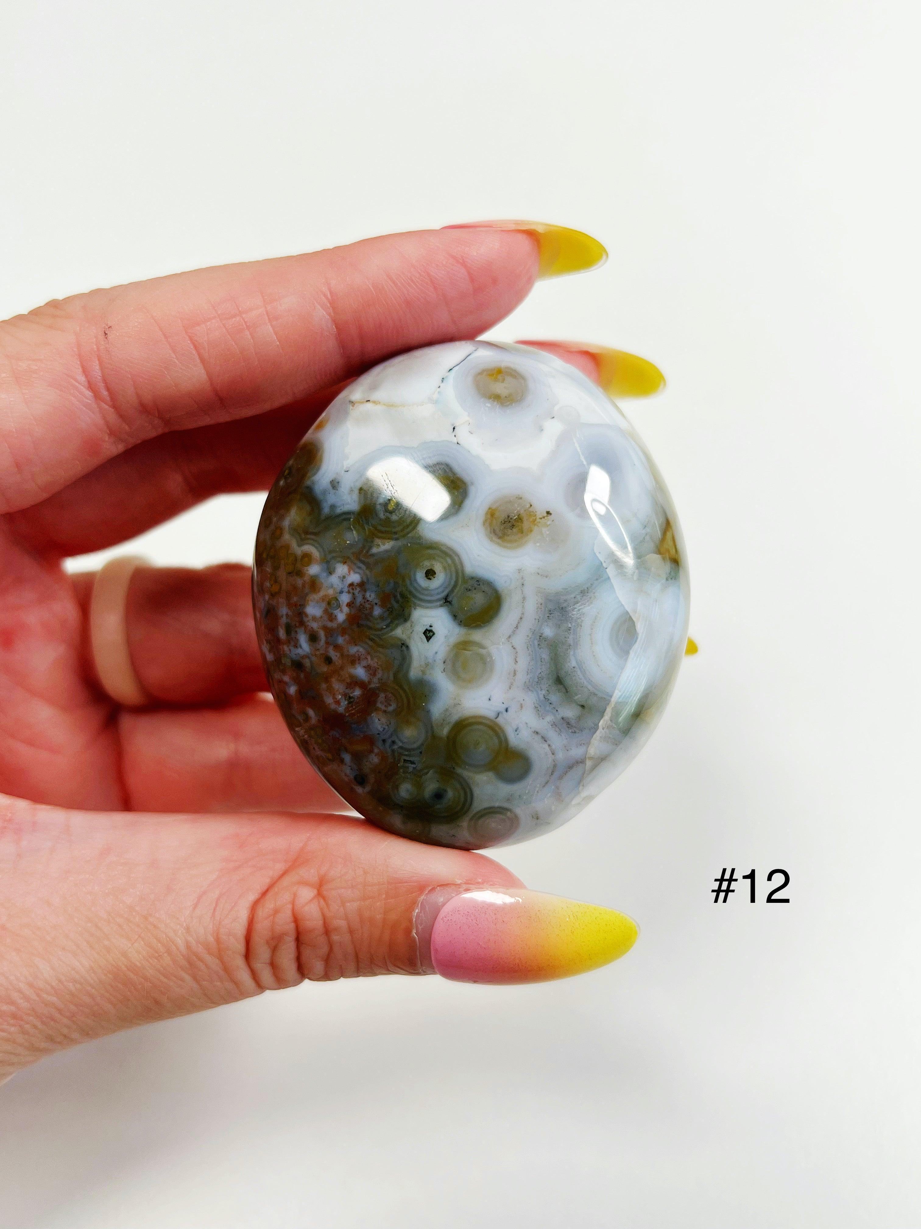 PICK YOUR OWN: 8TH VEIN OCEAN JASPER PALM STONE (EXTRA GRADE) - 8th vein, emotional support, ocean jasper, palm stone, palmstone, tucson update - The Mineral Maven
