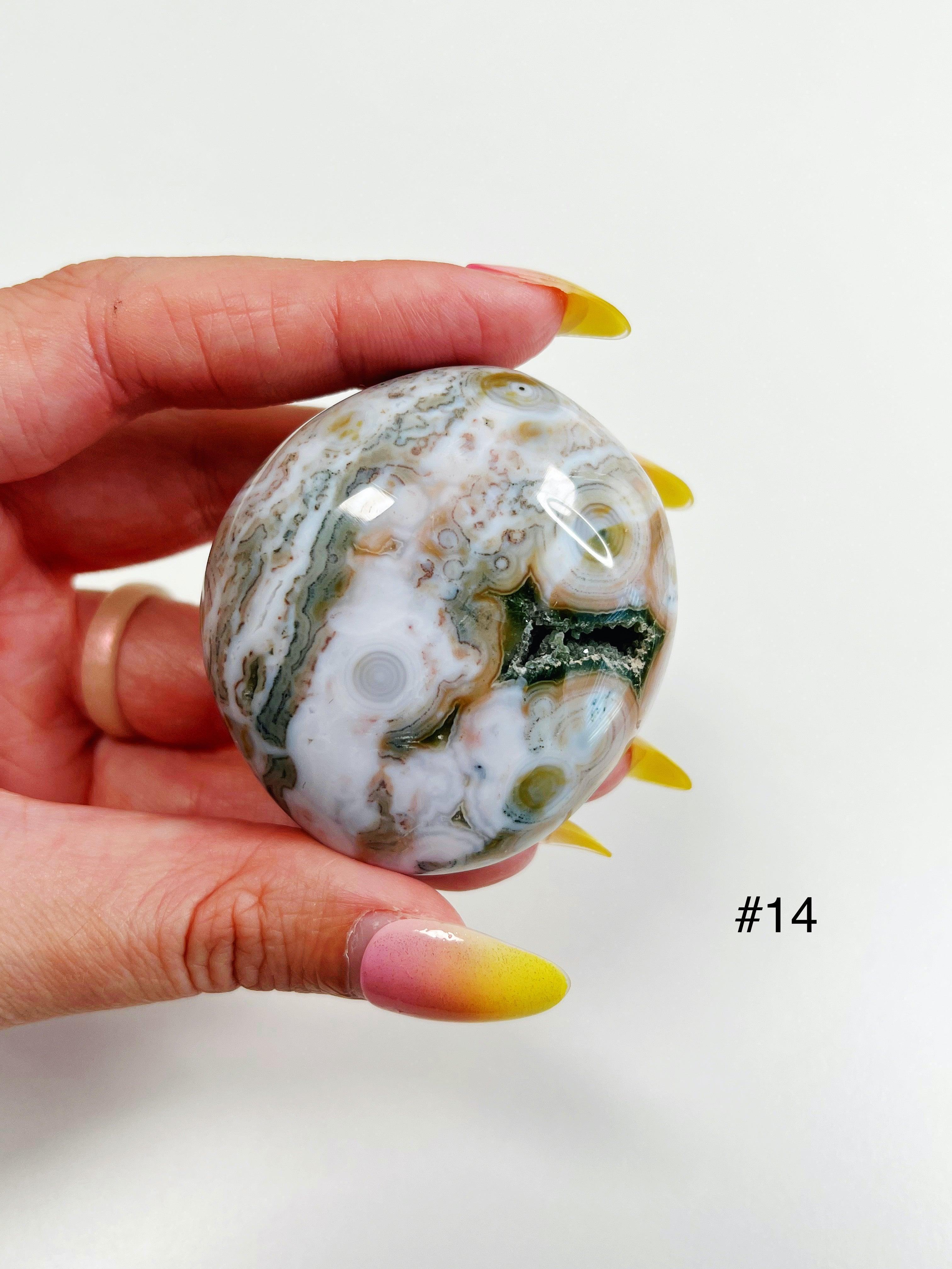 PICK YOUR OWN: 8TH VEIN OCEAN JASPER PALM STONE (EXTRA GRADE) - 8th vein, emotional support, ocean jasper, palm stone, palmstone, tucson update - The Mineral Maven