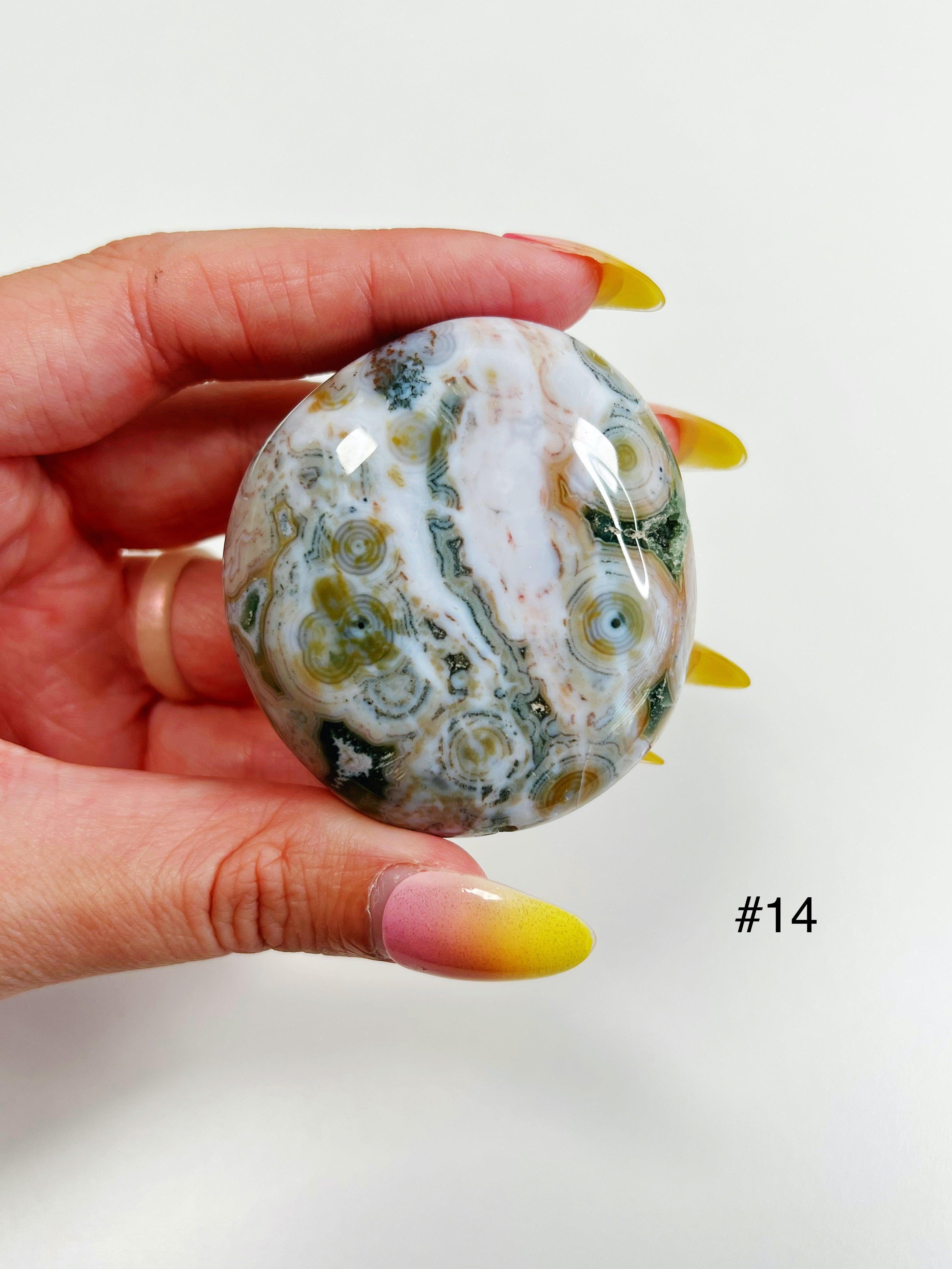 PICK YOUR OWN: 8TH VEIN OCEAN JASPER PALM STONE (EXTRA GRADE) - 8th vein, emotional support, ocean jasper, palm stone, palmstone, tucson update - The Mineral Maven