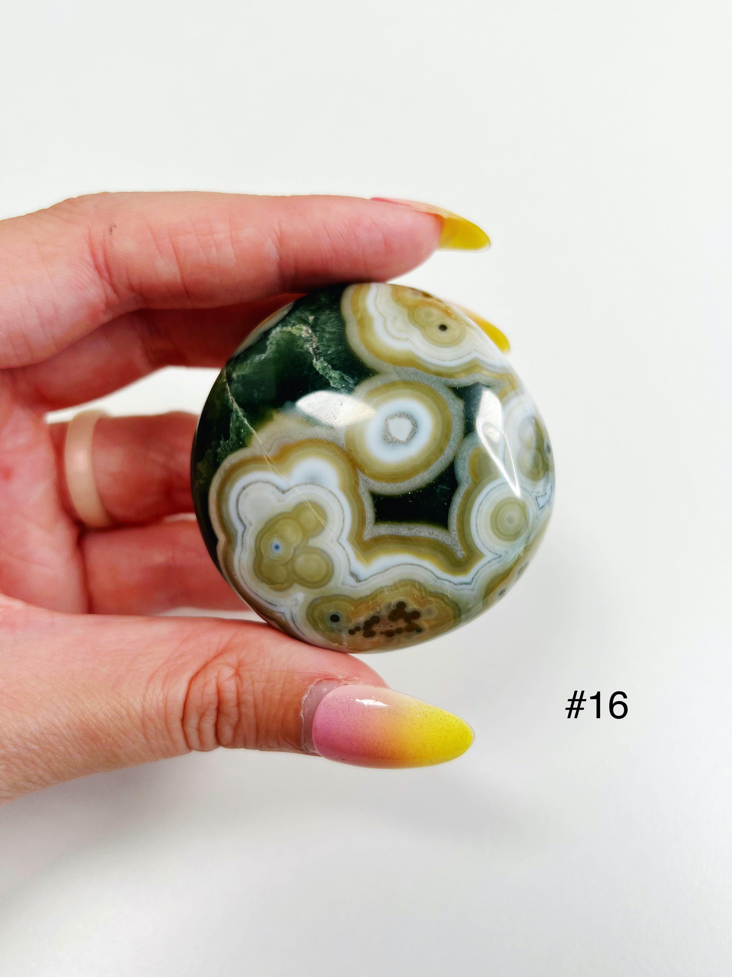 PICK YOUR OWN: 8TH VEIN OCEAN JASPER PALM STONE (EXTRA GRADE) - 8th vein, emotional support, ocean jasper, palm stone, palmstone, tucson update - The Mineral Maven