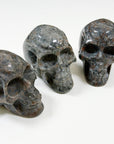 PICK YOUR OWN: "FIRELITE" SKULL - emberlite, firelite, lake superior, polished, polished stone, skull, statement piece, summerween collection, uv fluorescent, yooperlite - The Mineral Maven