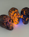 PICK YOUR OWN: "FIRELITE" SKULL - emberlite, firelite, lake superior, polished, polished stone, skull, statement piece, summerween collection, uv fluorescent, yooperlite - The Mineral Maven