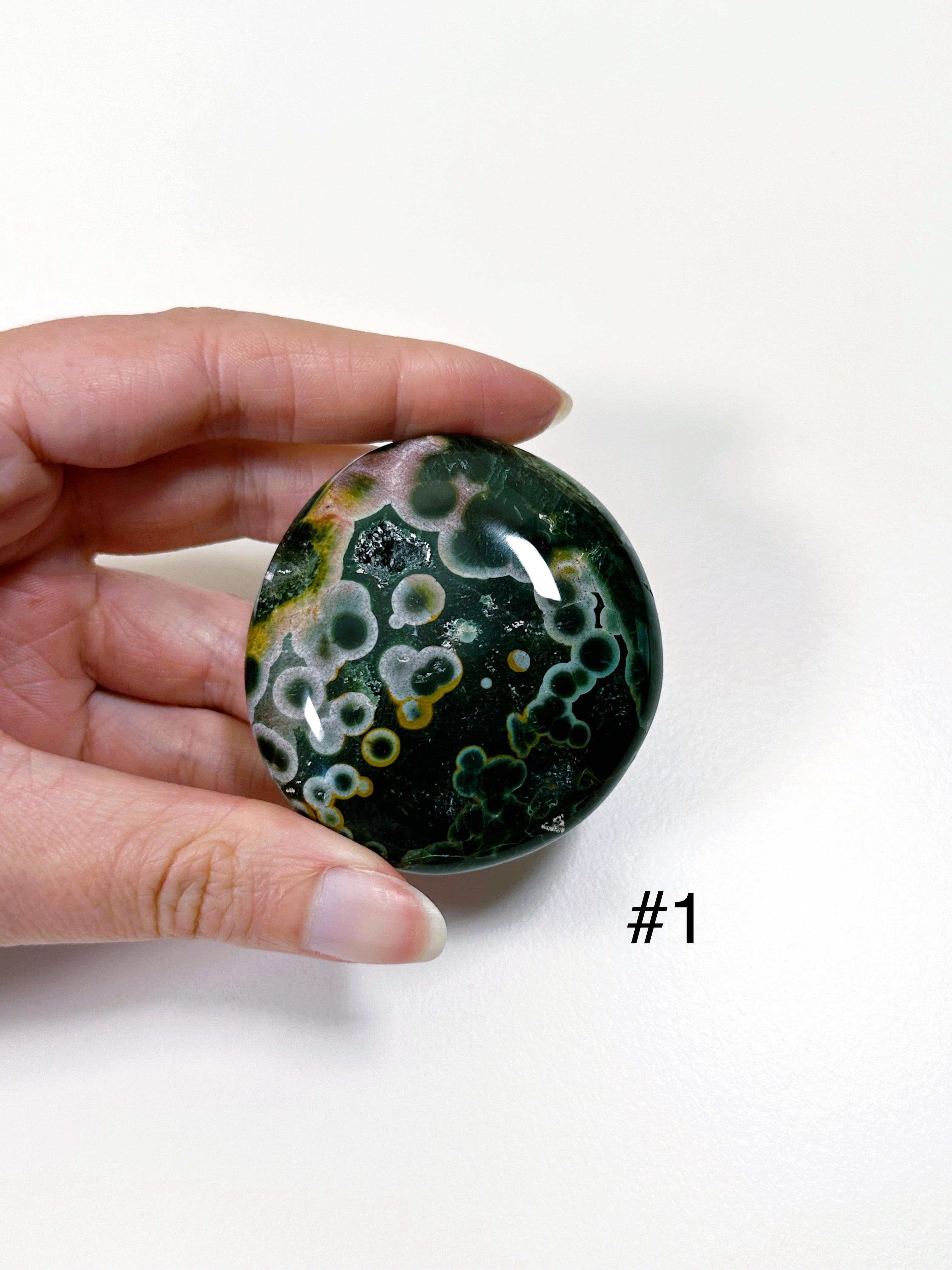 PICK YOUR OWN: KABAMBY OCEAN JASPER PALM STONE (1st QUALITY) - Black Friday sale, emotional support, kabamby, kabamby ocean jasper, north carolina gem show, ocean jasper, palm stone, palmstone - The Mineral Maven