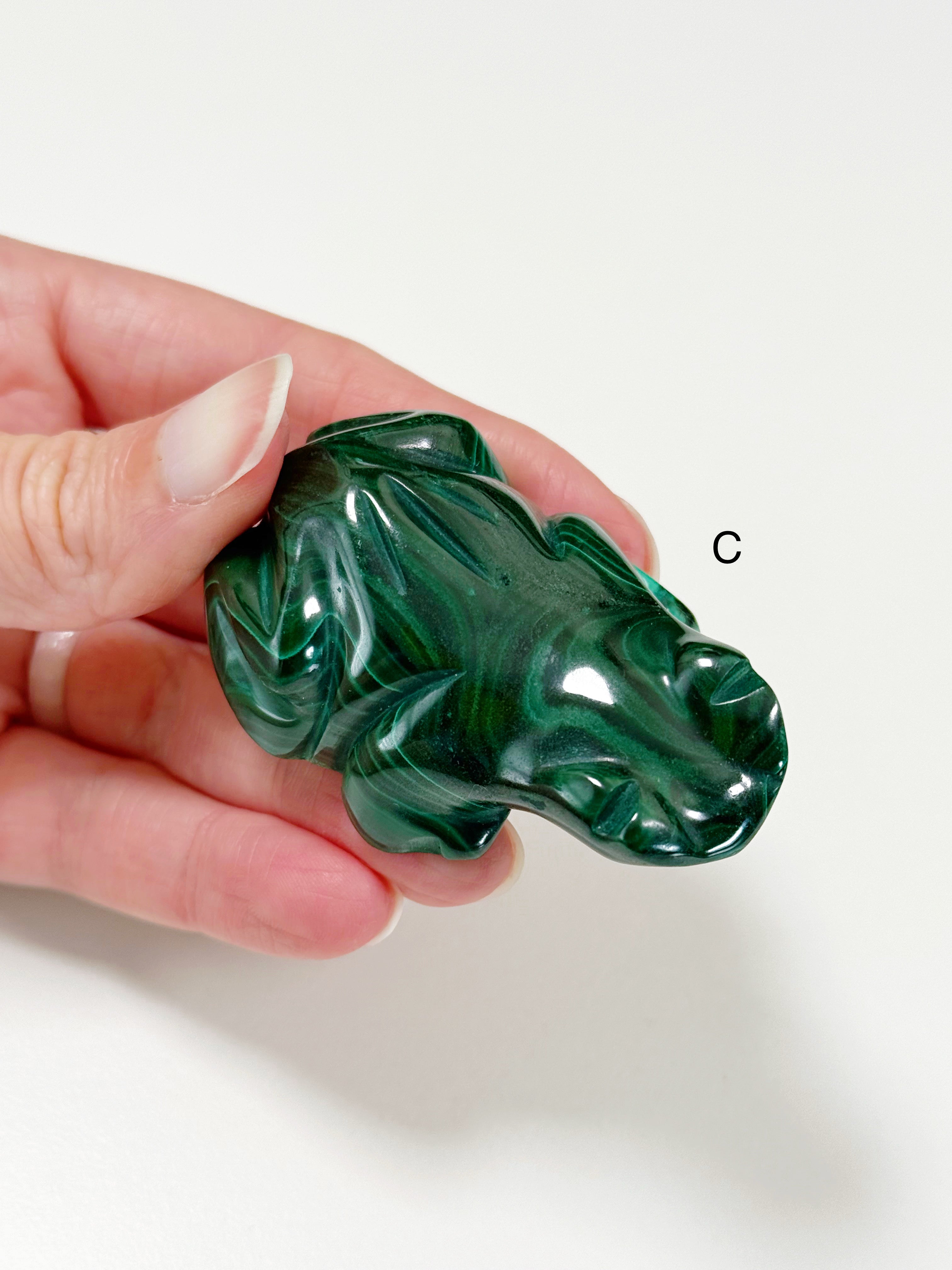 PICK YOUR OWN: MALACHITE FROG - 6th anniversary, crystal critter, crystal frog, frog, malachite, medium frog, polished, polished stone - The Mineral Maven