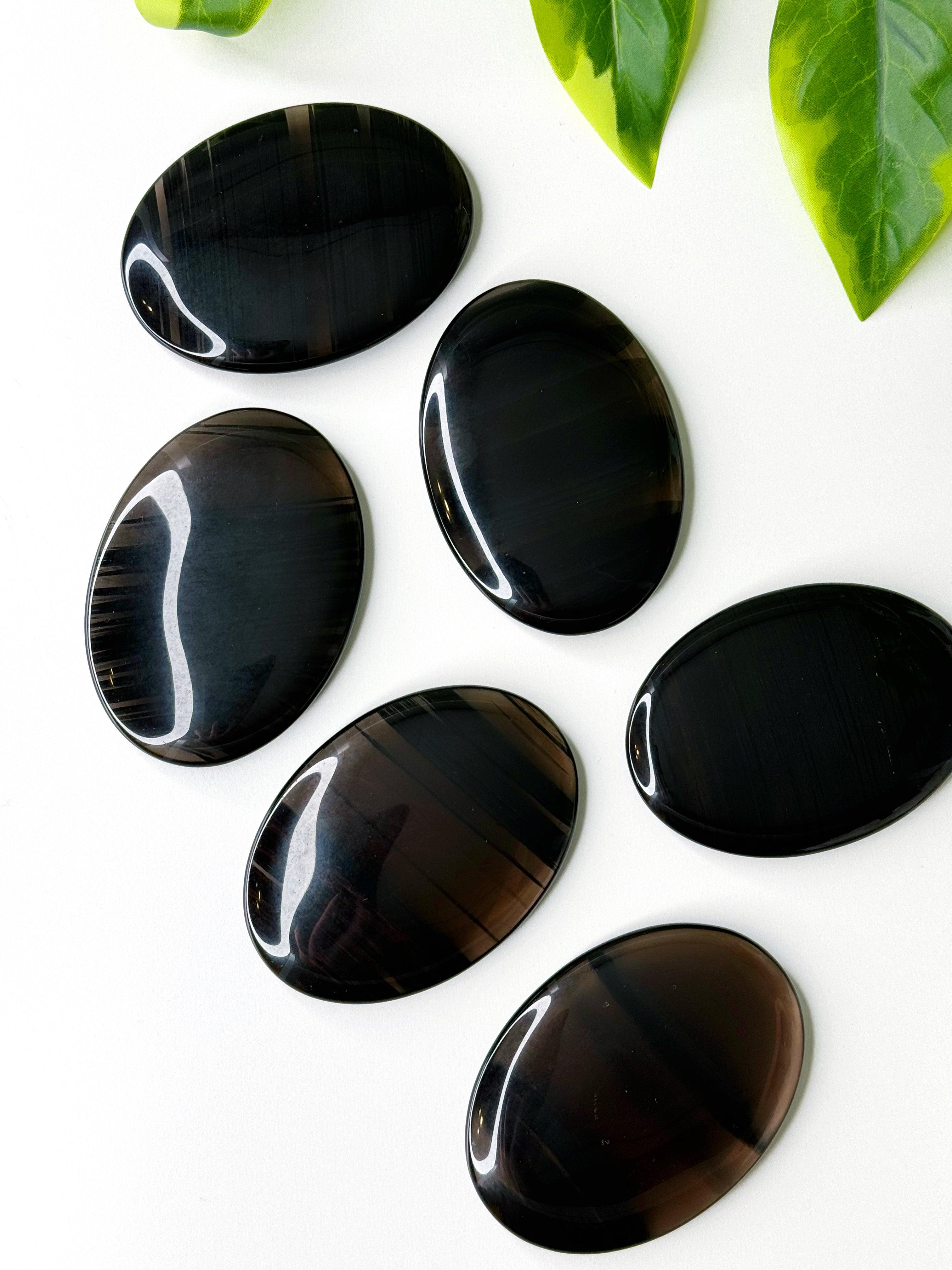 PICK YOUR OWN: MIDNIGHT LACE OBSIDIAN PALM STONE - Black Friday sale, end of year sale, holiday sale, mercury rx, midnight lace obsidian, obsidian, palm, palm stone, palmstone, Scorpio Season - The Mineral Maven