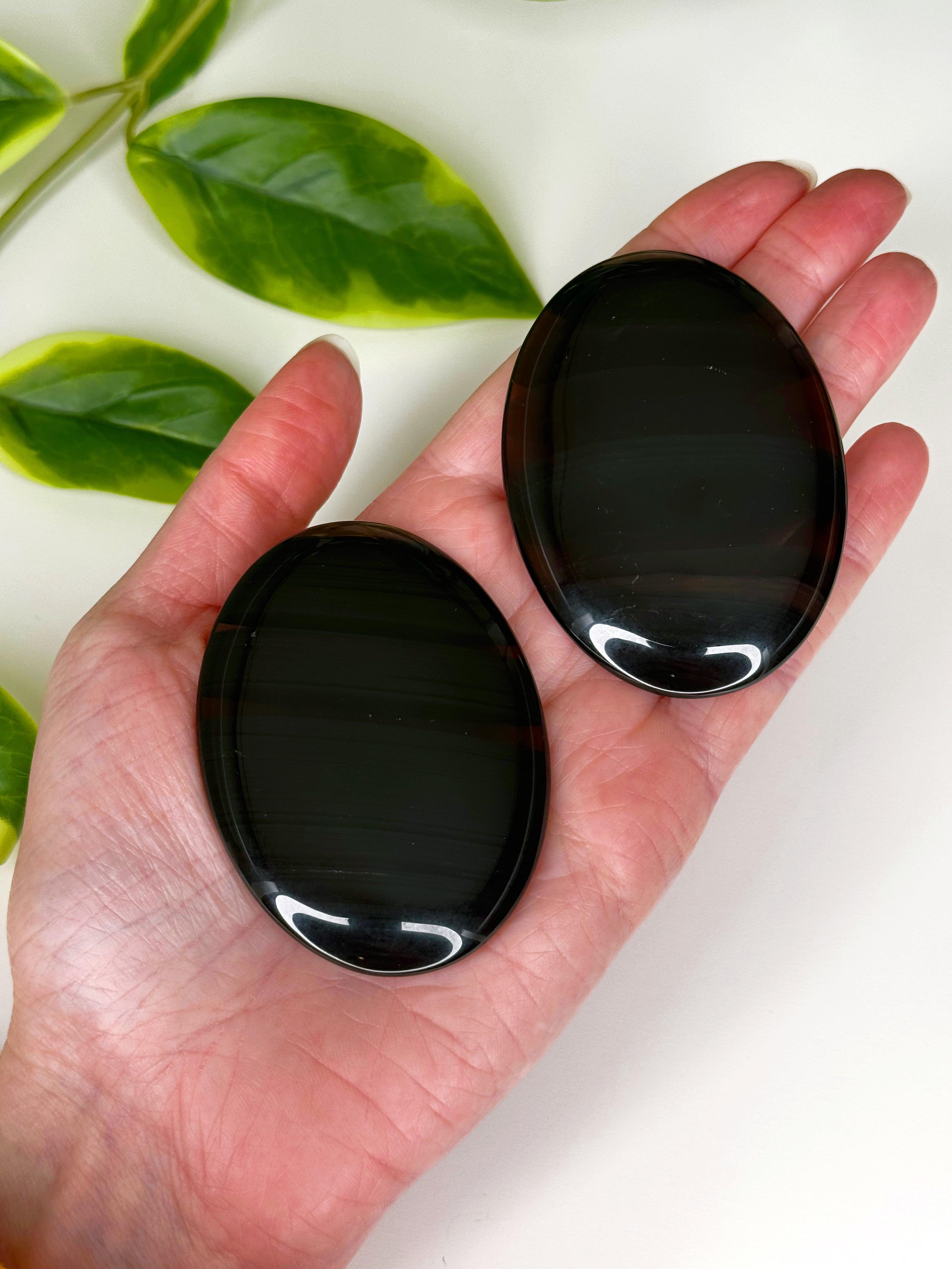 PICK YOUR OWN: MIDNIGHT LACE OBSIDIAN PALM STONE - end of year sale, holiday sale, mercury rx, midnight lace obsidian, obsidian, palm, palm stone, palmstone, recently added, Scorpio Season - The Mineral Maven