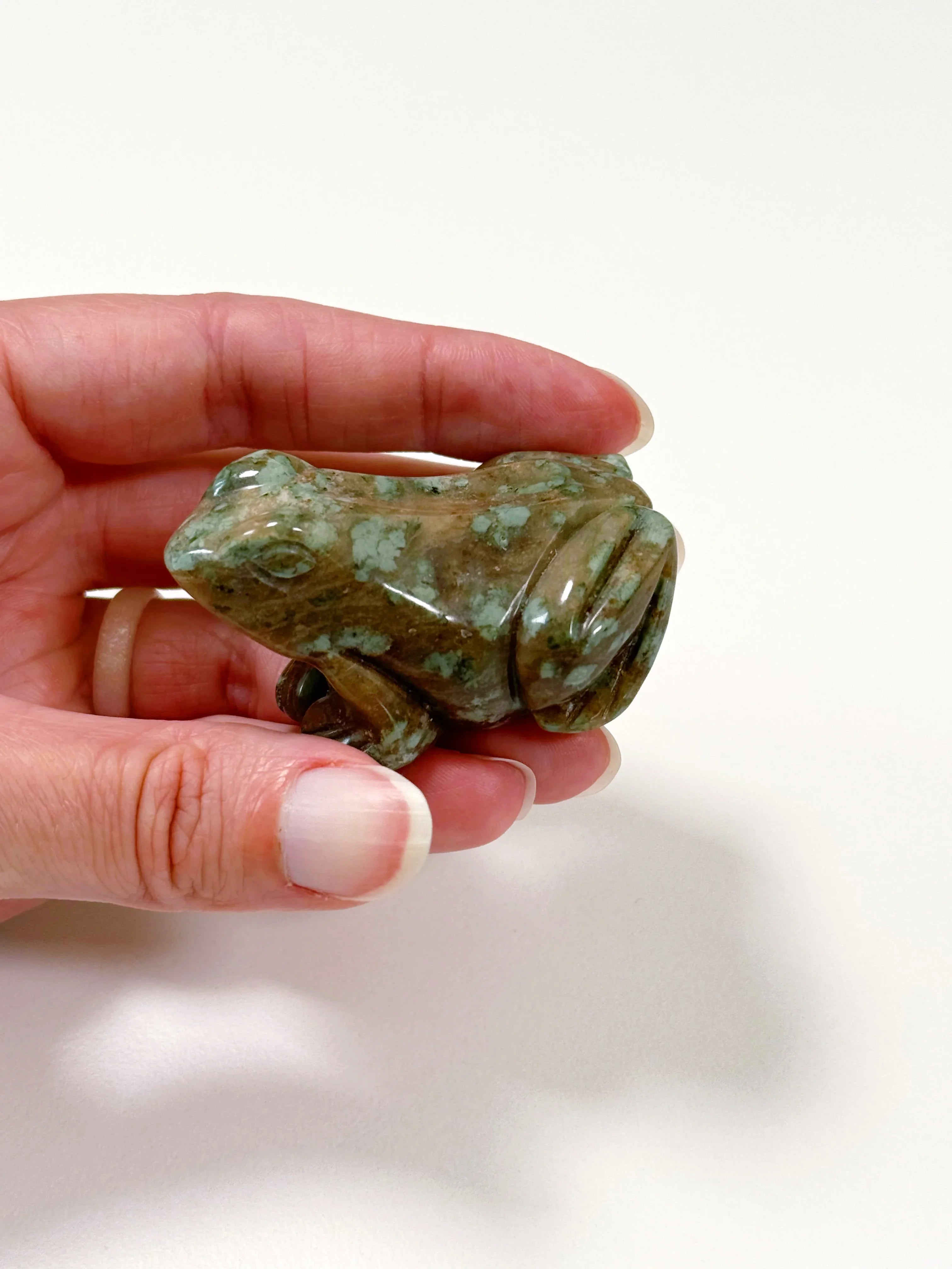 PICK YOUR OWN: NUNDOORITE MEDIUM FROG - crystal critter, crystal frog, frog, medium frog, nundoorite - The Mineral Maven