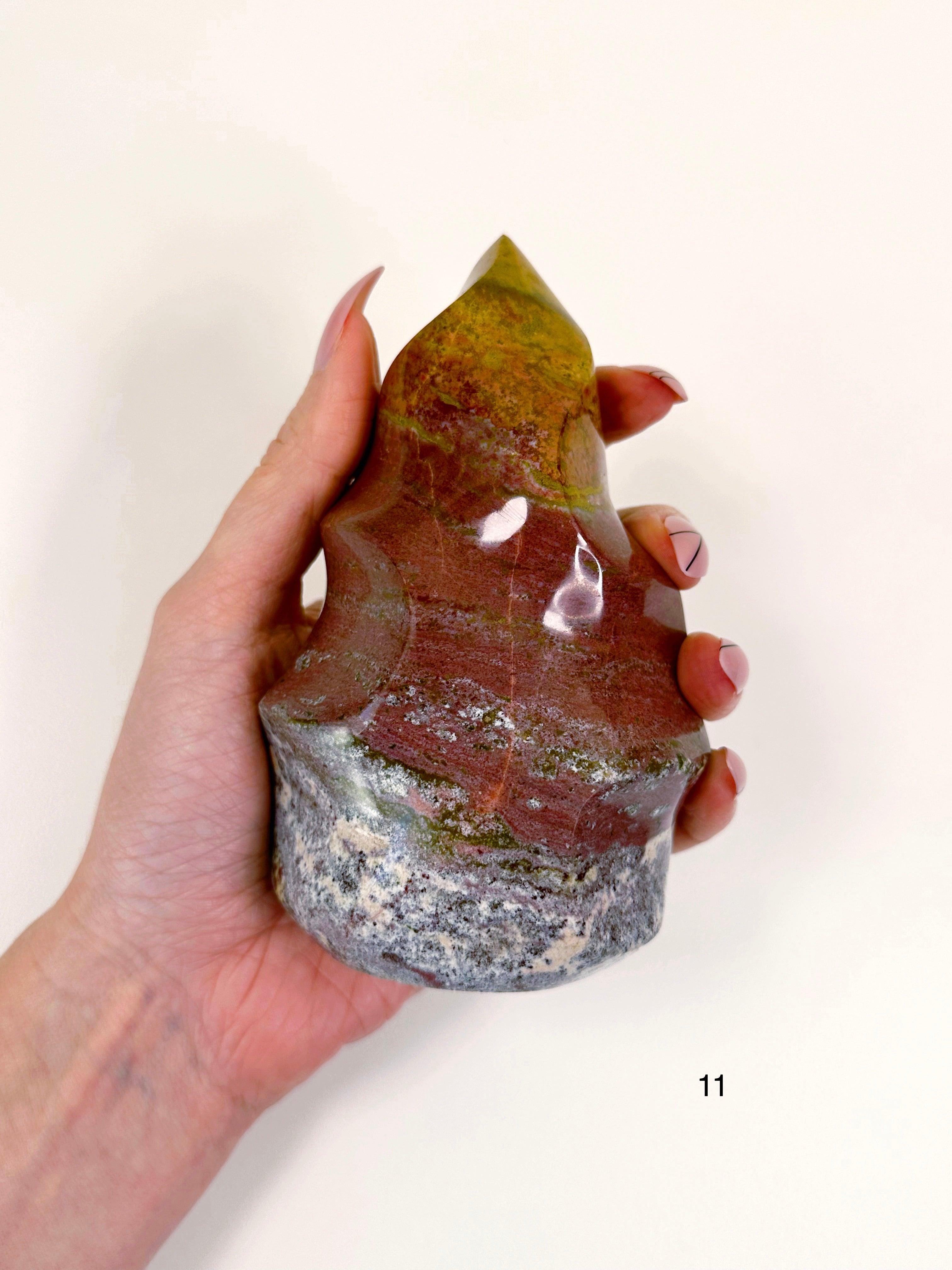PICK YOUR OWN: OCEAN JASPER FLAMES - 33 bday, 444 sale, Black Friday sale, emotional support, flame, holiday sale, new year sale, ocean jasper, ocean jasper flame, one of a kind - The Mineral Maven