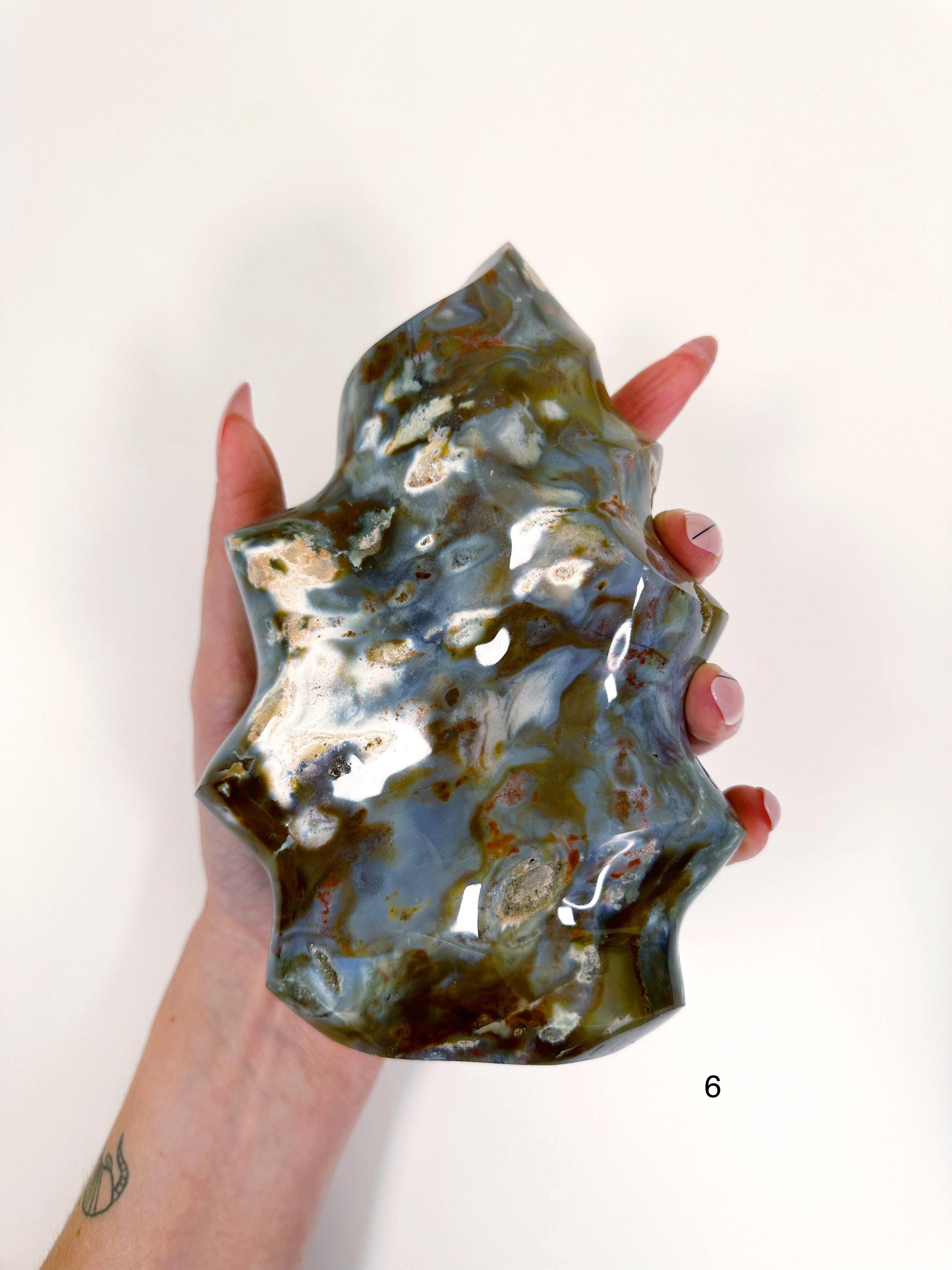 PICK YOUR OWN: OCEAN JASPER FLAMES - 33 bday, 444 sale, emotional support, flame, holiday sale, new year sale, ocean jasper, ocean jasper flame, one of a kind - The Mineral Maven
