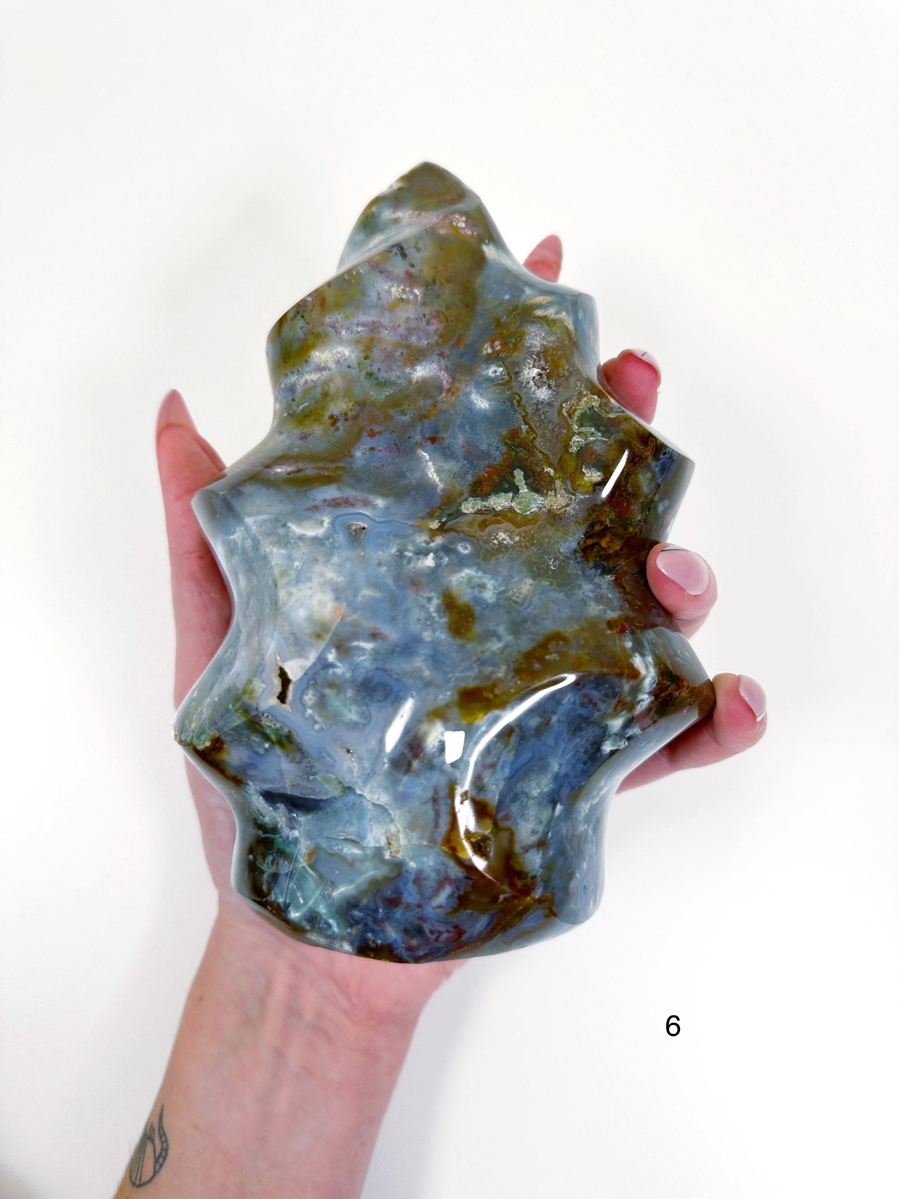 PICK YOUR OWN: OCEAN JASPER FLAMES - 33 bday, 444 sale, emotional support, flame, holiday sale, new year sale, ocean jasper, ocean jasper flame, one of a kind - The Mineral Maven