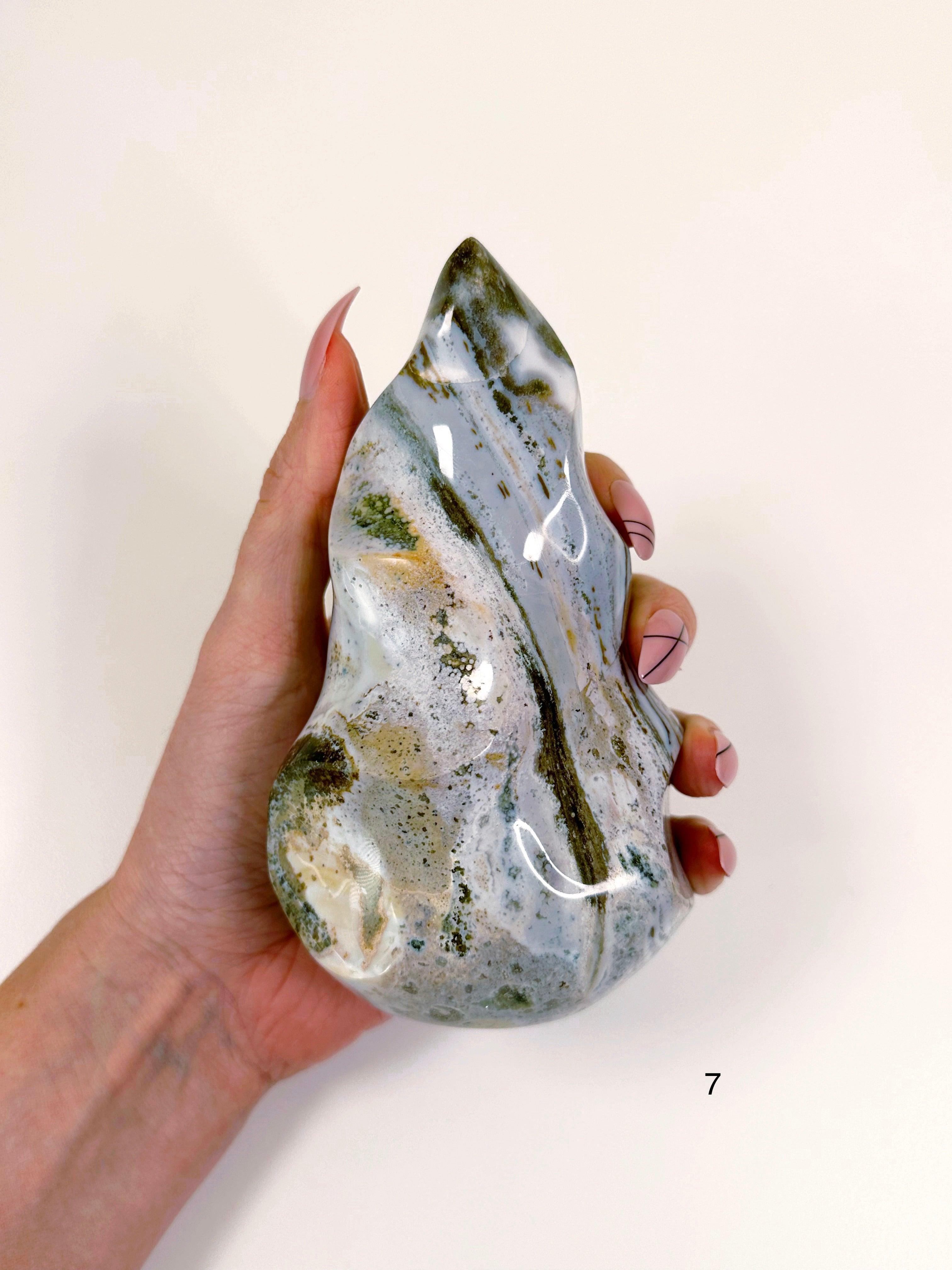 PICK YOUR OWN: OCEAN JASPER FLAMES - 33 bday, 444 sale, emotional support, flame, holiday sale, new year sale, ocean jasper, ocean jasper flame, one of a kind - The Mineral Maven