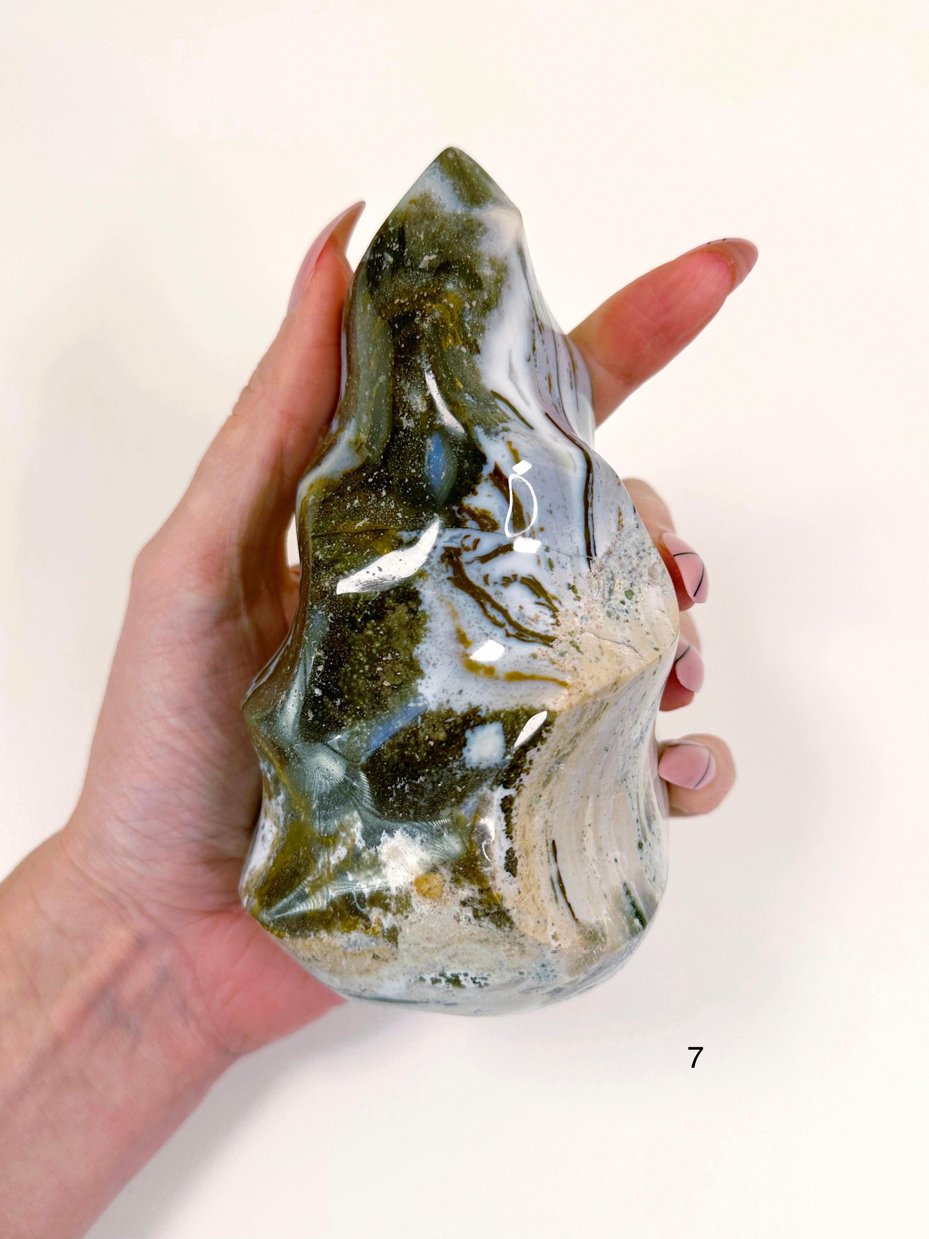 PICK YOUR OWN: OCEAN JASPER FLAMES - 33 bday, 444 sale, emotional support, flame, holiday sale, new year sale, ocean jasper, ocean jasper flame, one of a kind - The Mineral Maven