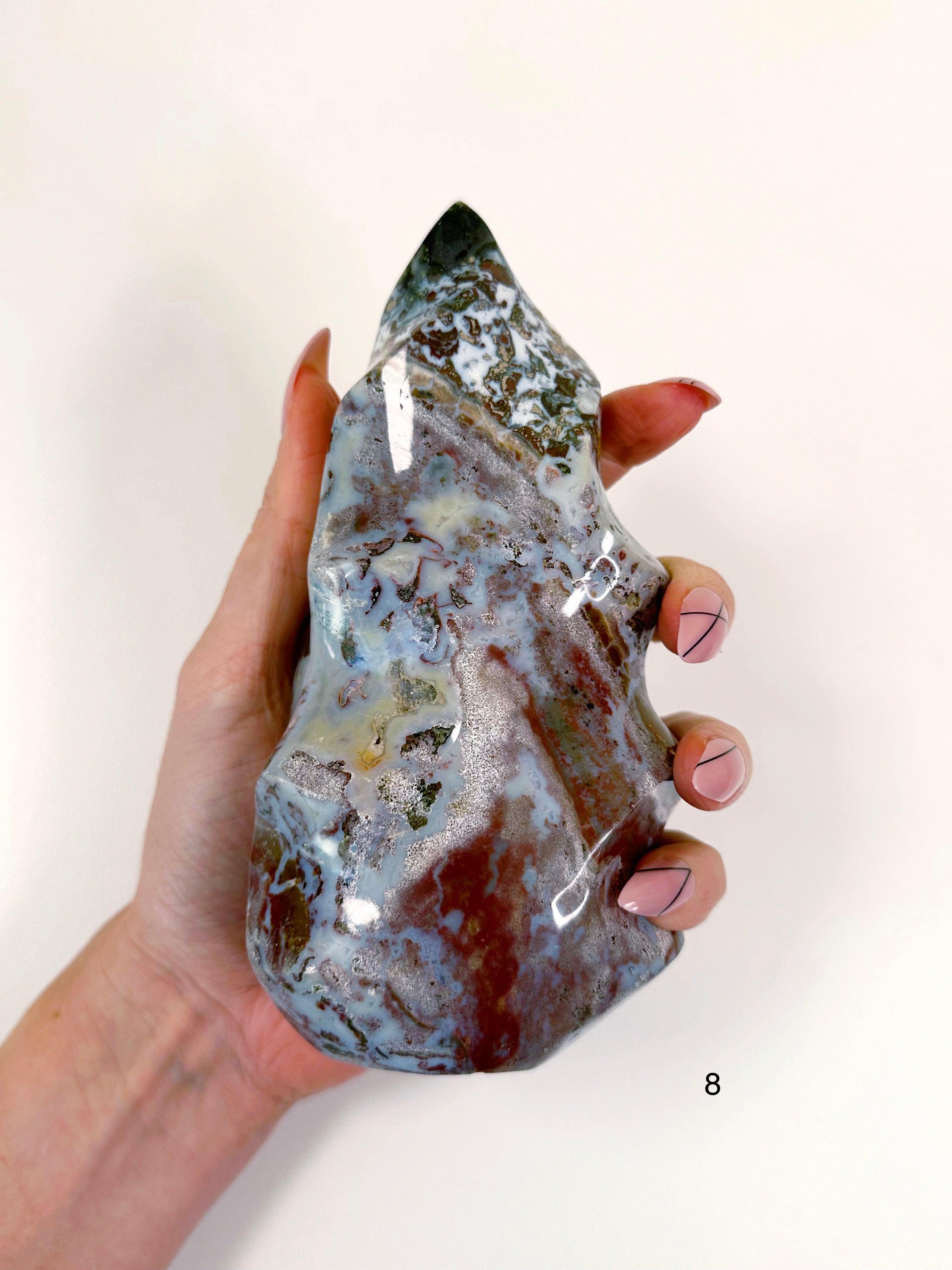 PICK YOUR OWN: OCEAN JASPER FLAMES - 33 bday, 444 sale, emotional support, flame, holiday sale, new year sale, ocean jasper, ocean jasper flame, one of a kind - The Mineral Maven