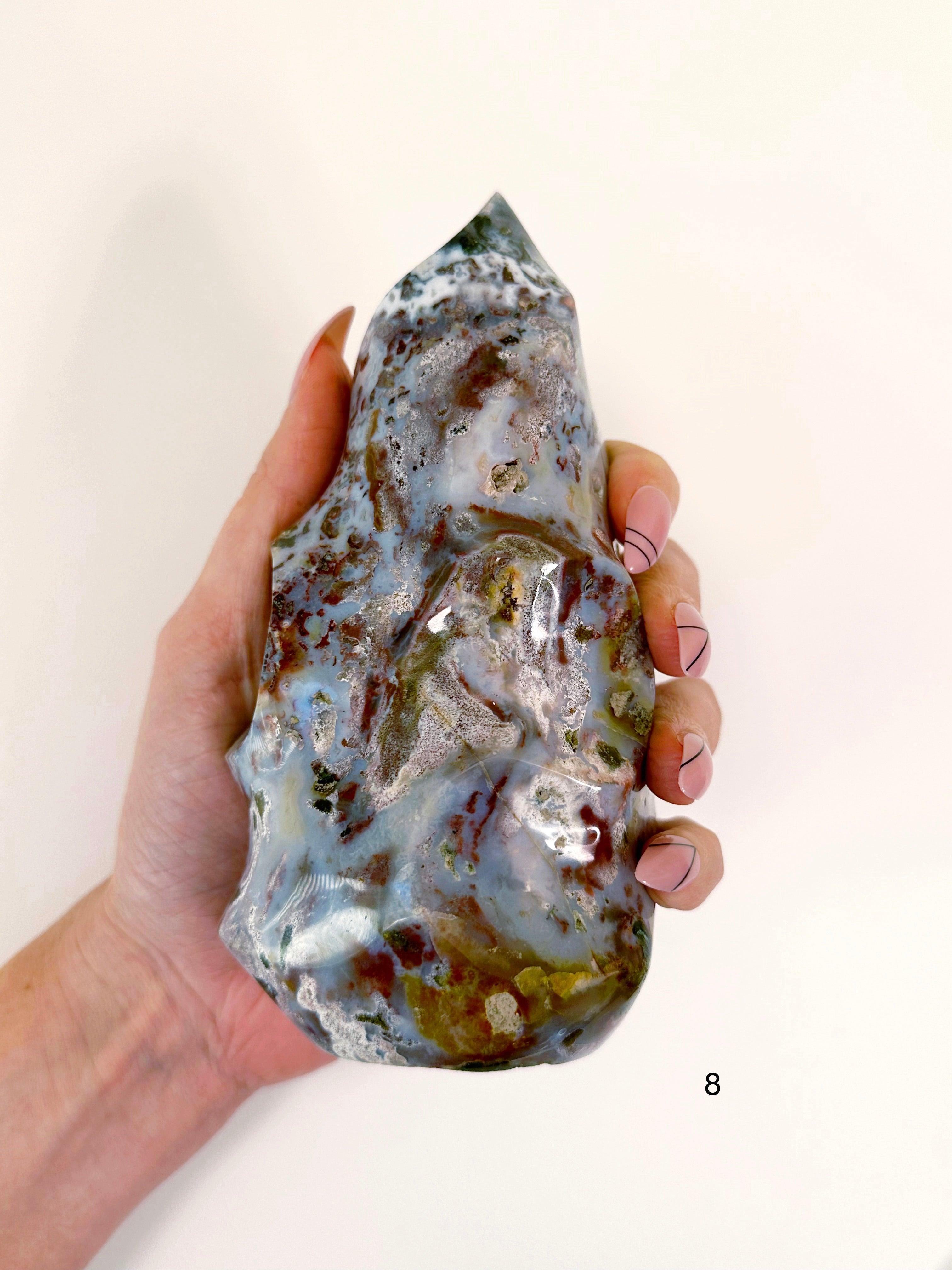 PICK YOUR OWN: OCEAN JASPER FLAMES - 33 bday, 444 sale, emotional support, flame, holiday sale, new year sale, ocean jasper, ocean jasper flame, one of a kind - The Mineral Maven