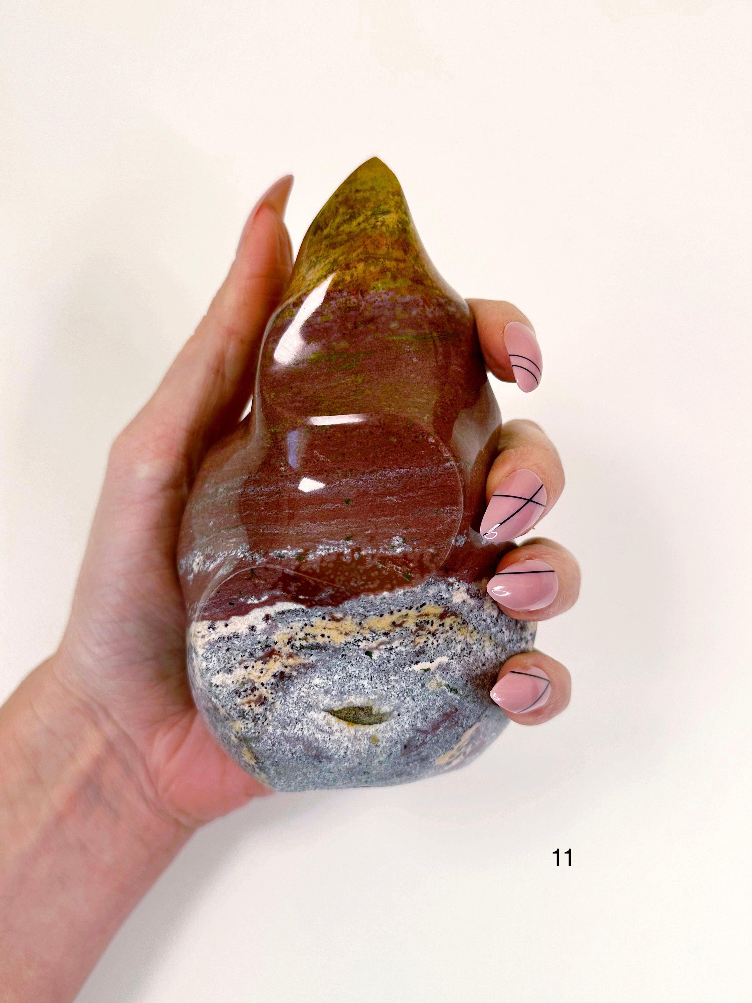 PICK YOUR OWN: OCEAN JASPER FLAMES - 33 bday, 444 sale, emotional support, flame, holiday sale, new year sale, ocean jasper, ocean jasper flame, one of a kind - The Mineral Maven