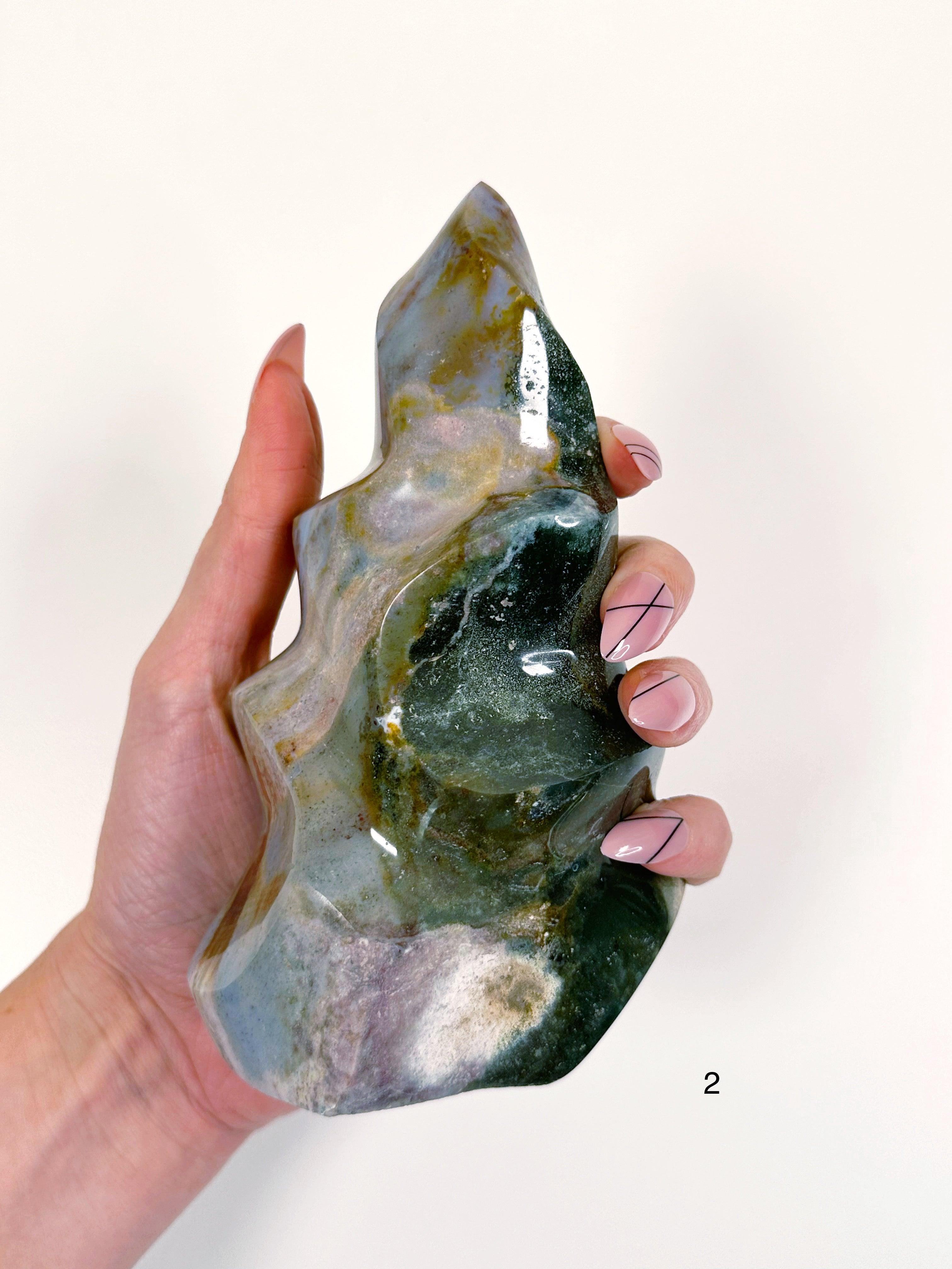 PICK YOUR OWN: OCEAN JASPER FLAMES - 33 bday, 444 sale, emotional support, flame, holiday sale, new year sale, ocean jasper, ocean jasper flame, one of a kind - The Mineral Maven