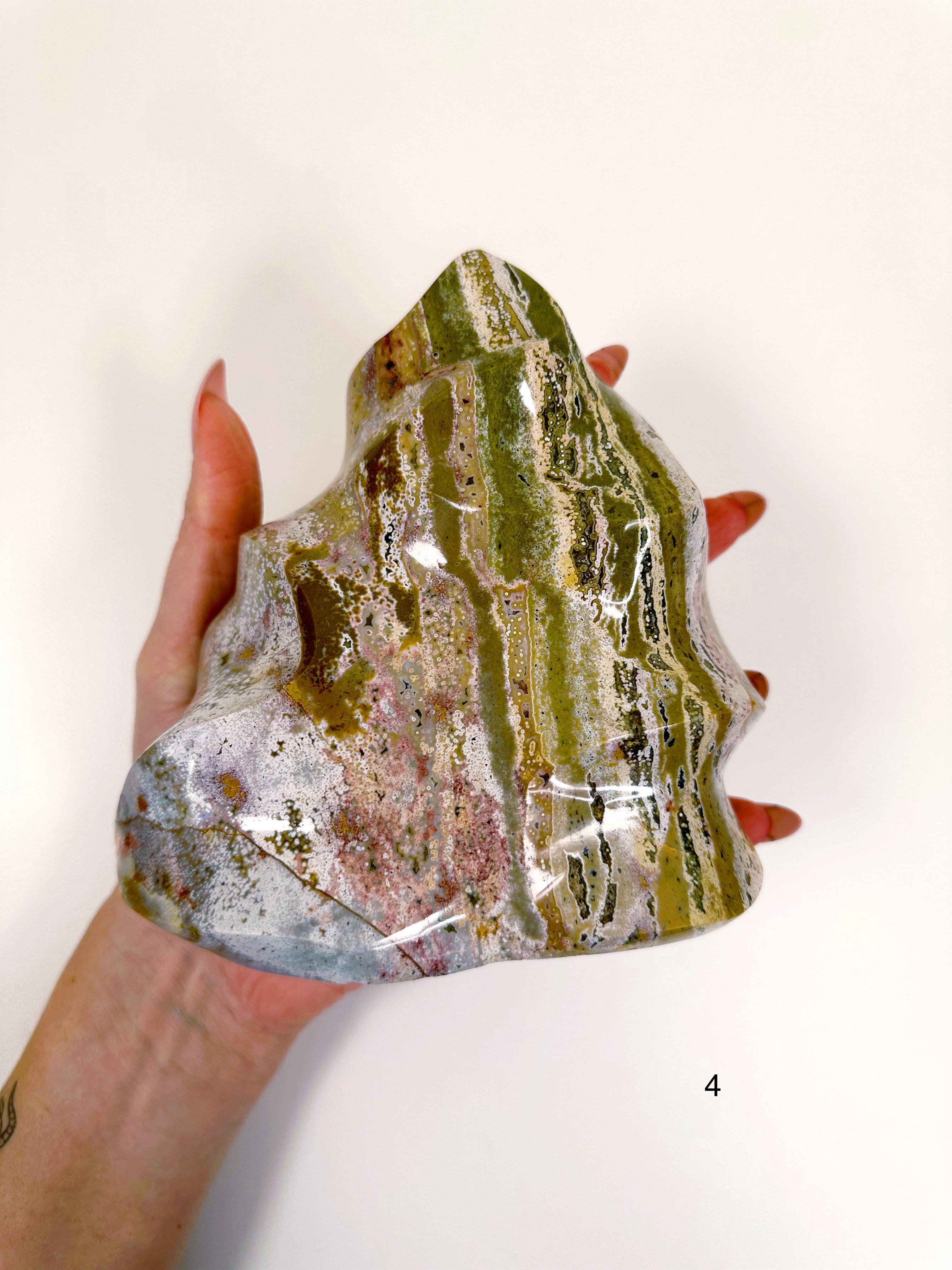 PICK YOUR OWN: OCEAN JASPER FLAMES - 33 bday, 444 sale, emotional support, flame, holiday sale, new year sale, ocean jasper, ocean jasper flame, one of a kind - The Mineral Maven