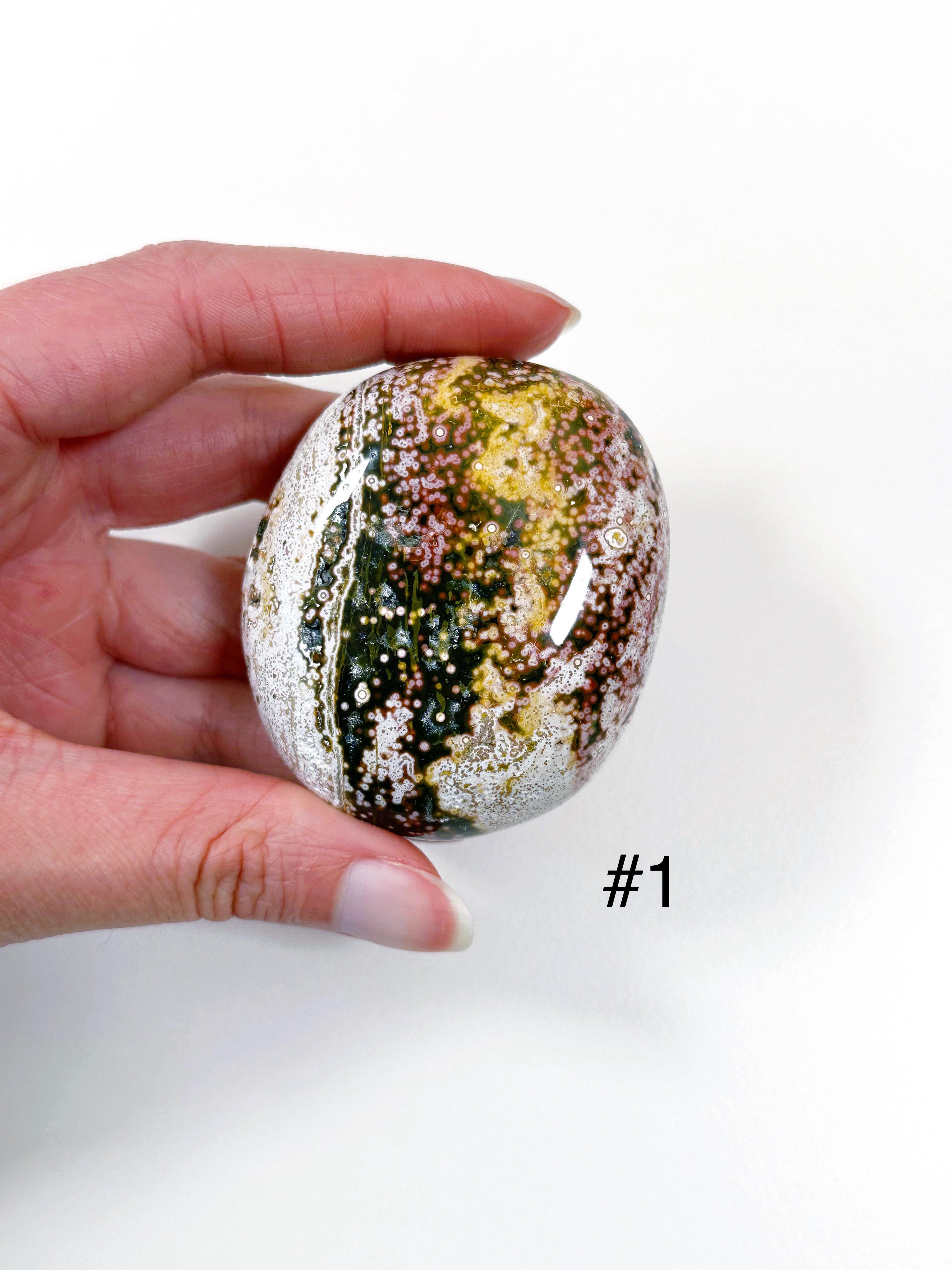 PICK YOUR OWN: 'VEINLESS' OCEAN JASPER PALM STONE (1st QUALITY) - Black Friday sale, emotional support, north carolina gem show, ocean jasper, palm stone, palmstone, veinless, veinless ocean jasper - The Mineral Maven