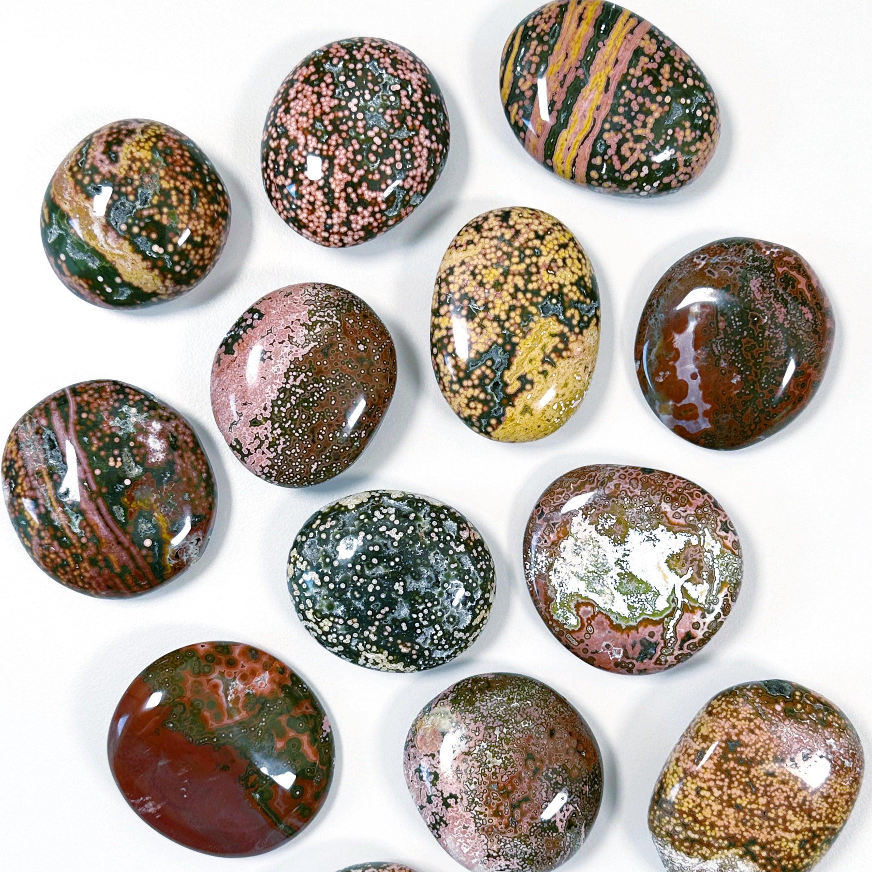 PICK YOUR OWN: 'VEINLESS' OCEAN JASPER PALM STONE (1st QUALITY) - Black Friday sale, emotional support, north carolina gem show, ocean jasper, palm stone, palmstone, veinless, veinless ocean jasper - The Mineral Maven