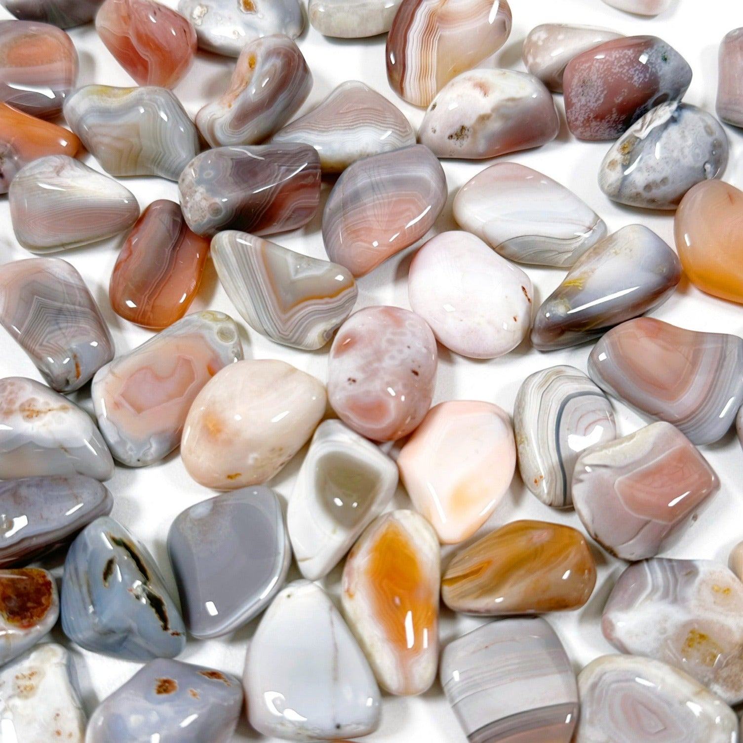 PINK BOTSWANA AGATE TUMBLE - 2025 vibes, 33 bday, Agate, Black Friday sale, Botswana agate, bulk, emotional support, end of year sale, holiday sale, pink botswana agate, pocket crystal, pocket crystals, pocket stone, tumble, tumbled, tumbled stone, tumbles - The Mineral Maven