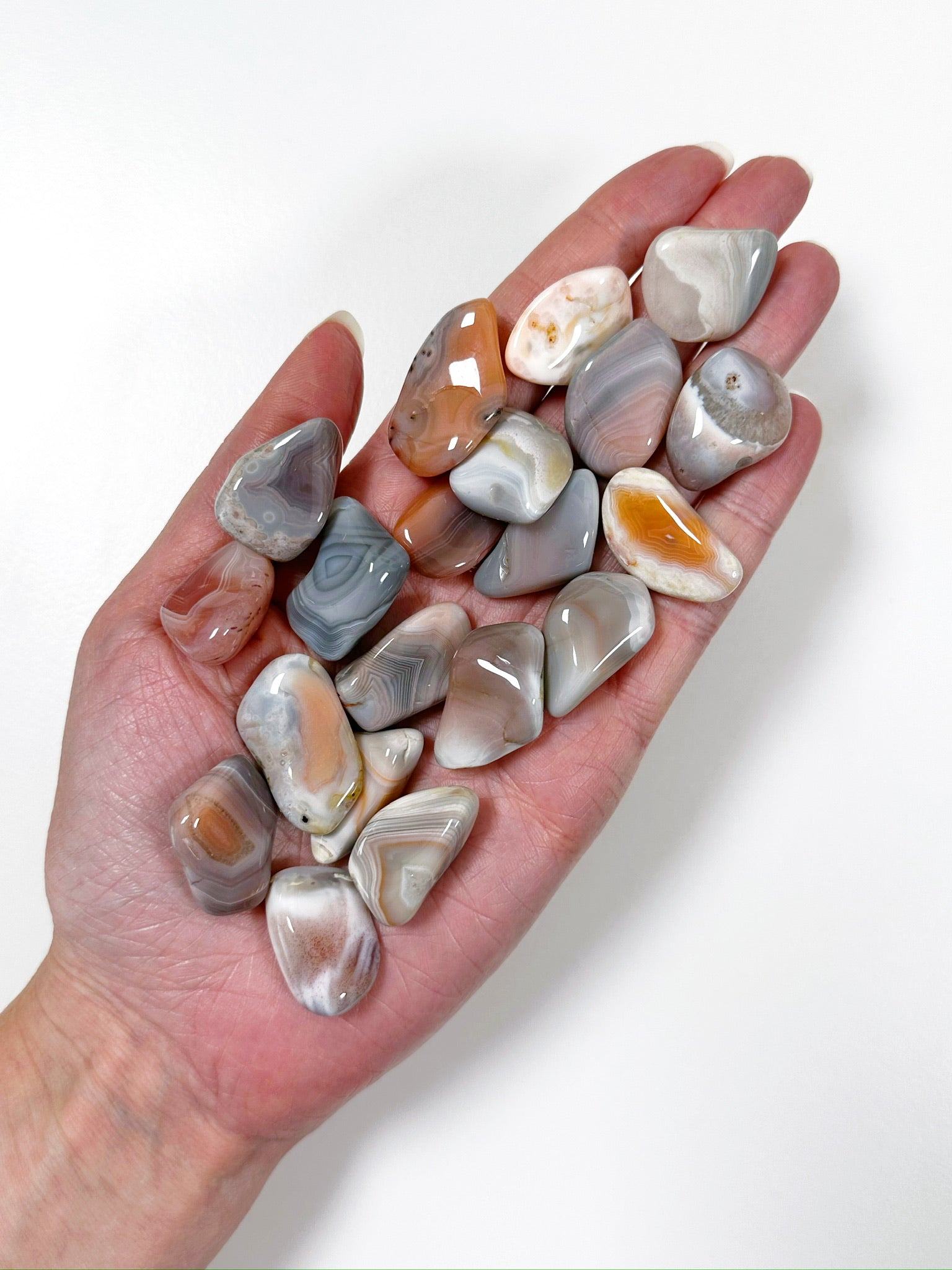 PINK BOTSWANA AGATE TUMBLE - 2025 vibes, 33 bday, Agate, Black Friday sale, Botswana agate, bulk, emotional support, end of year sale, holiday sale, pink botswana agate, pocket crystal, pocket crystals, pocket stone, tumble, tumbled, tumbled stone, tumbles - The Mineral Maven